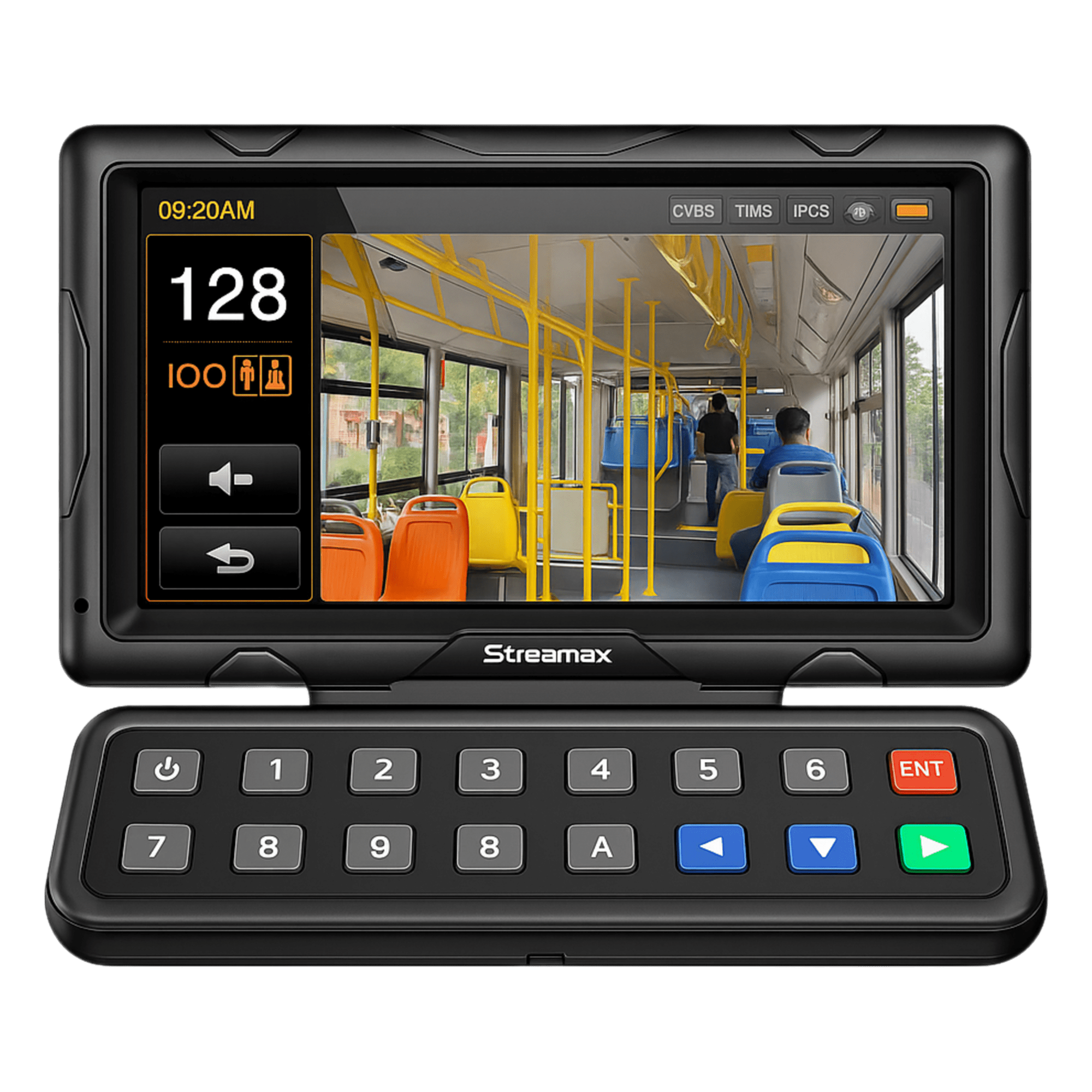 Panel de Control Táctil para MDVR Móvil / Pantalla 10.1 Pulgadas / Resolución 1024 × 600 / Audio Bidireccional / Cable 5 m (16.4 ft) / Rango -20°C a 70°C — STREAMAX · SKU XMRCP5