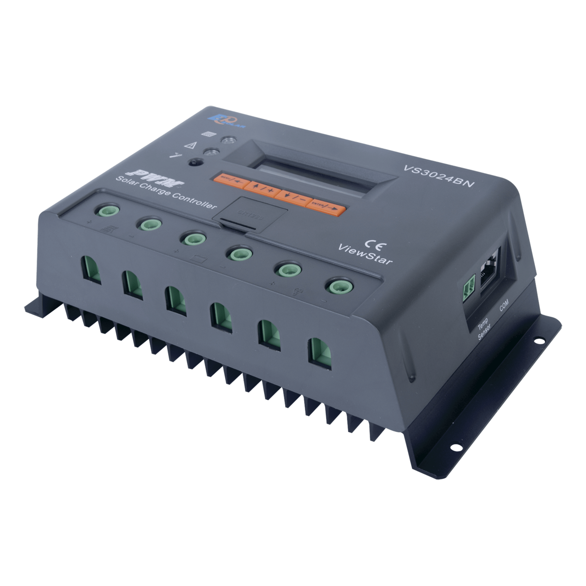 Controlador Solar de Carga PWM / 30 A / 12/24 V / Display LCD / RS485 Modbus / 4 Botones Configurables — EPEVER · SKU VS-3024-BN