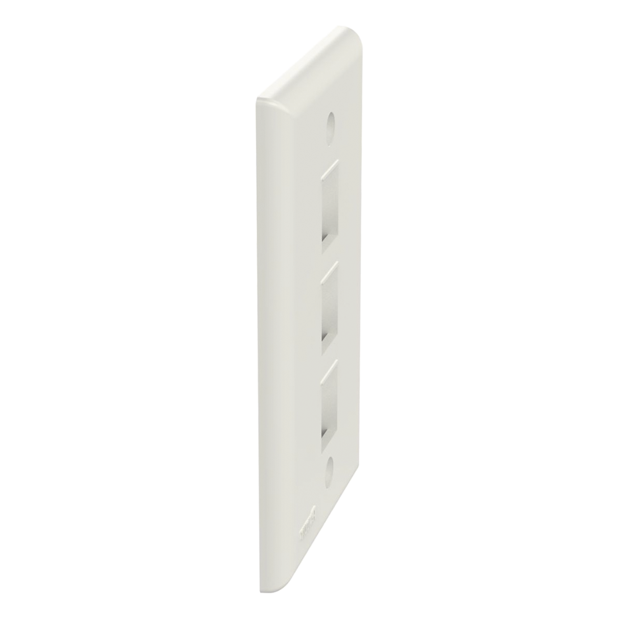 Placa de Pared Vertical / 3 Puertos Keystone / ABS / Blanco Mate / 2.75 x 4.5 pulg.