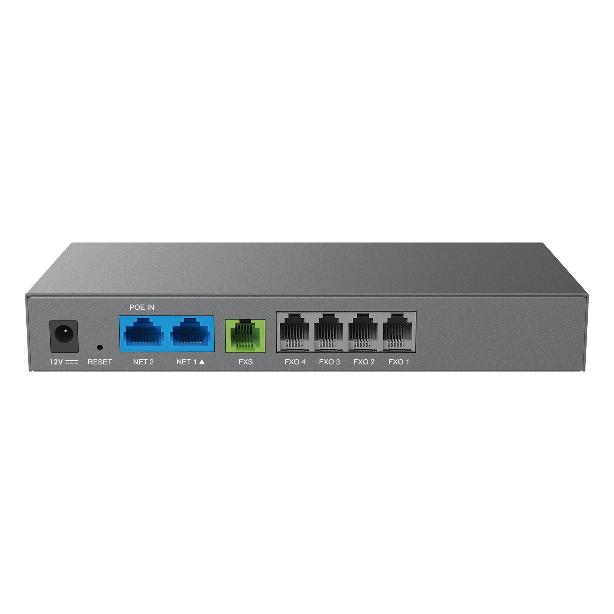 Gateway VoIP / 4 Puertos FXO / 1 Puerto FXS / 3 Perfiles SIP / PoE / NAT / Fax T.38 / Conferencia 3 Vías / Cifrado AES / Failover SIP