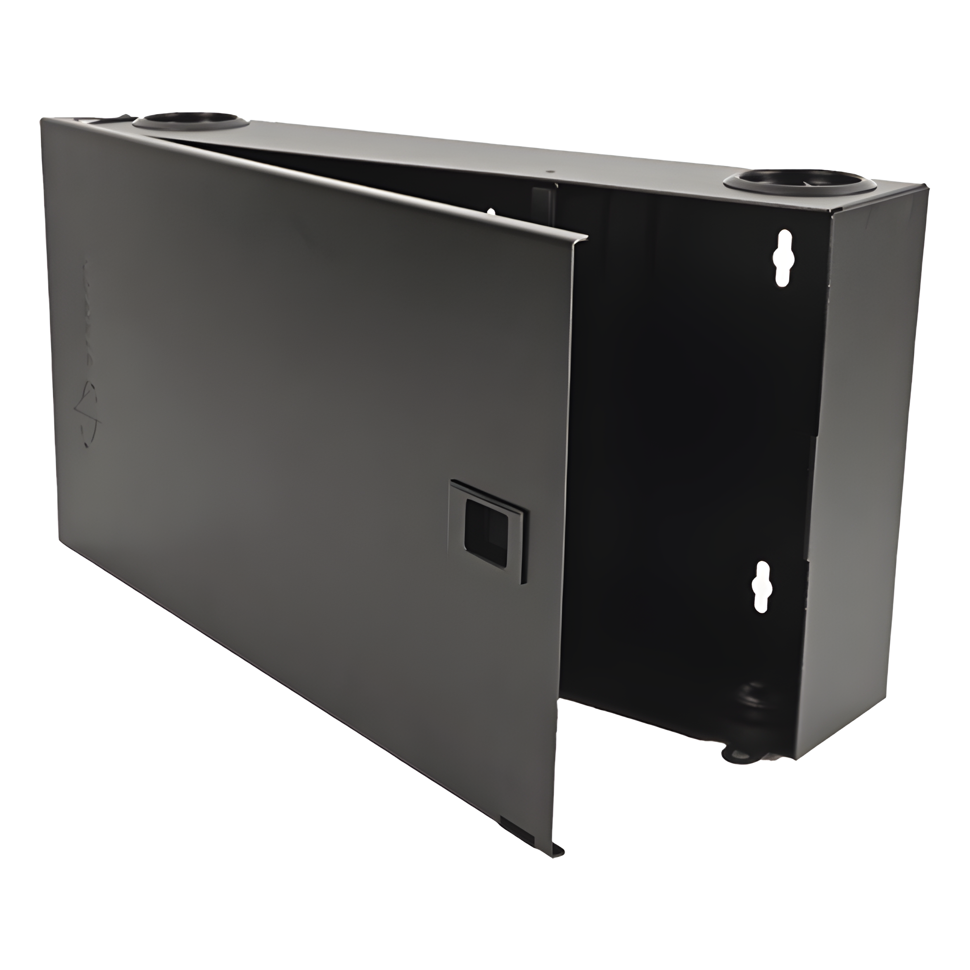 Caja de Fibra Óptica / Montaje en Pared / Acceso Fijo / 4 Aberturas / 18 Gauge / 96 Fibras / 18' x 9.2' x 3.5' — SIEMON · SKU LVW-F4-01