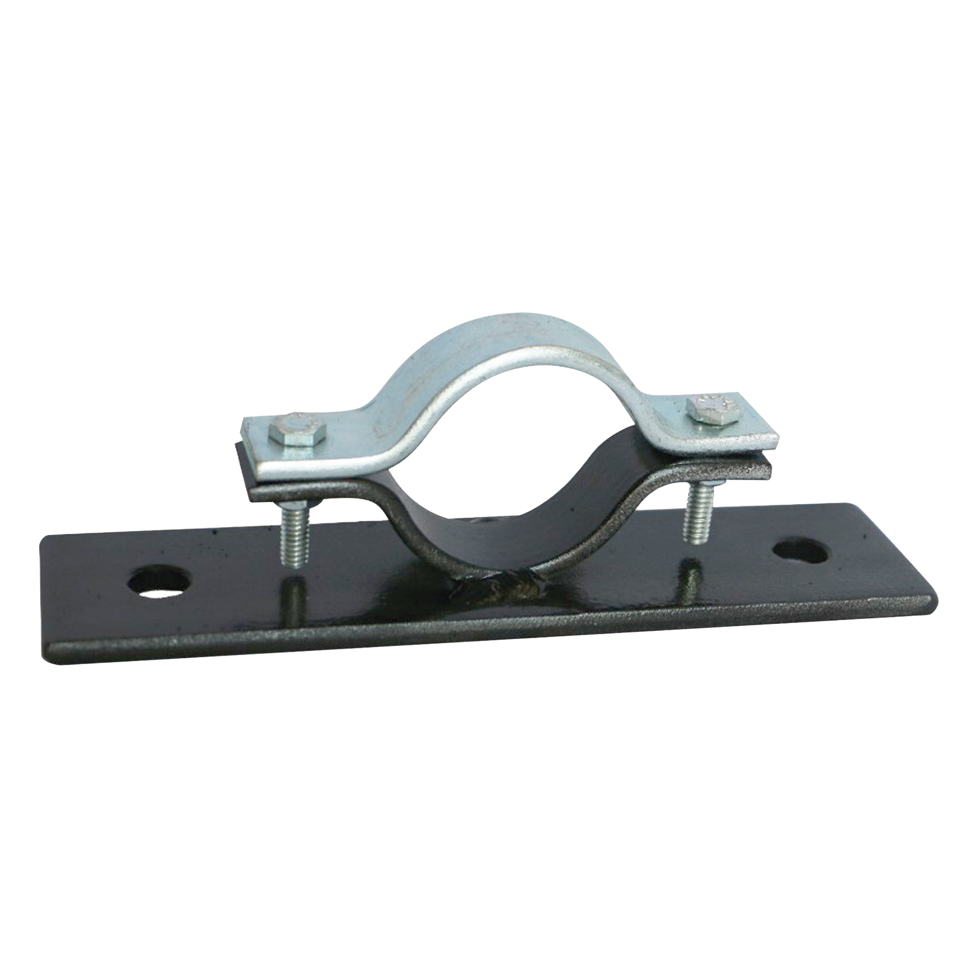 Abrazadera Doble Omega / Acero / Mástil 50.8 mm / Base 200 x 50.8 mm / Fijación 12.7 mm / Muro Vertical — TOTAL GROUND · SKU AM-TG/3