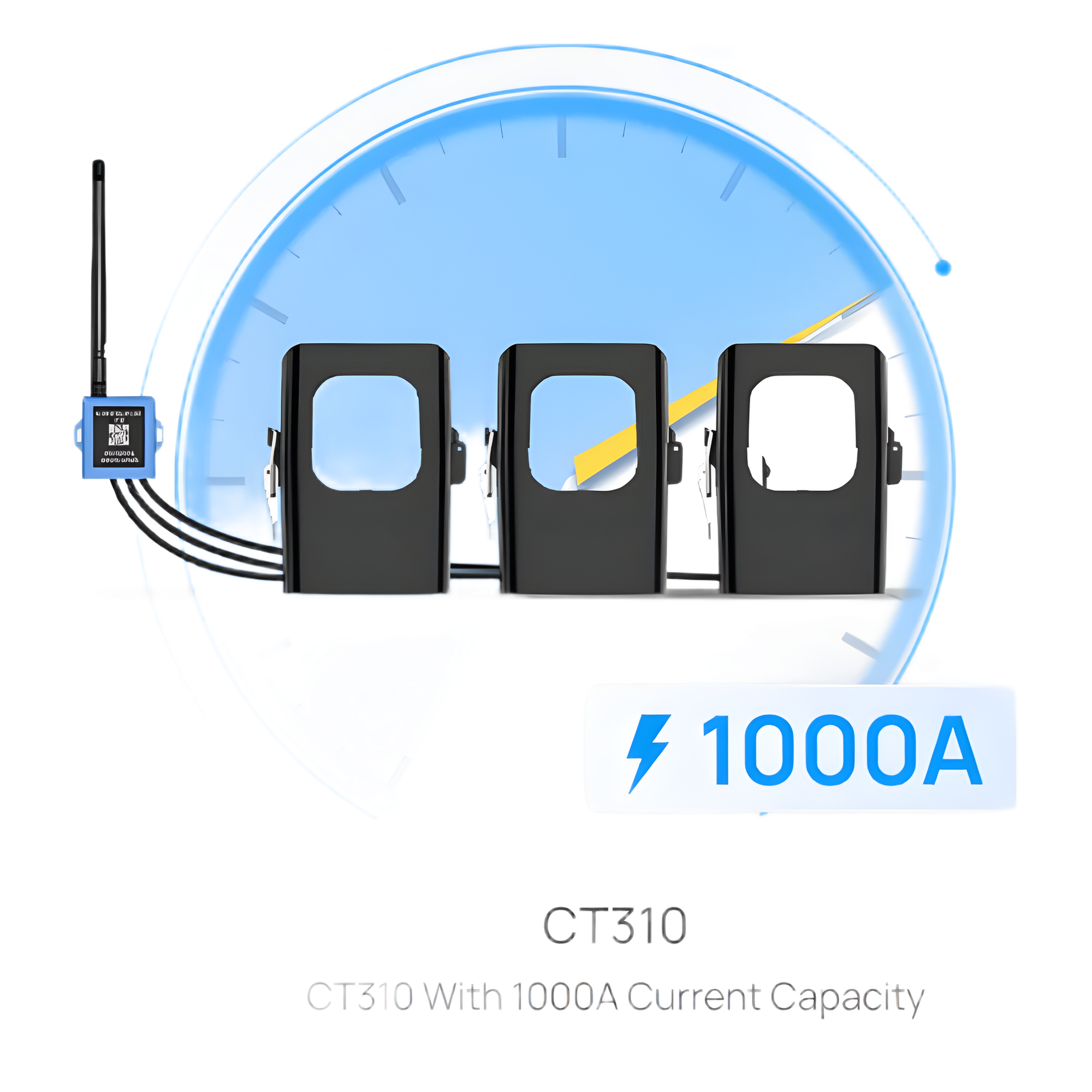 Medidor de Corriente LoRaWAN / Trifásico hasta 1000 A / Muestreo 3.3 kHz / 3 Canales Simultáneos / Autoalimentado — MILESIGHT · SKU CT310915M