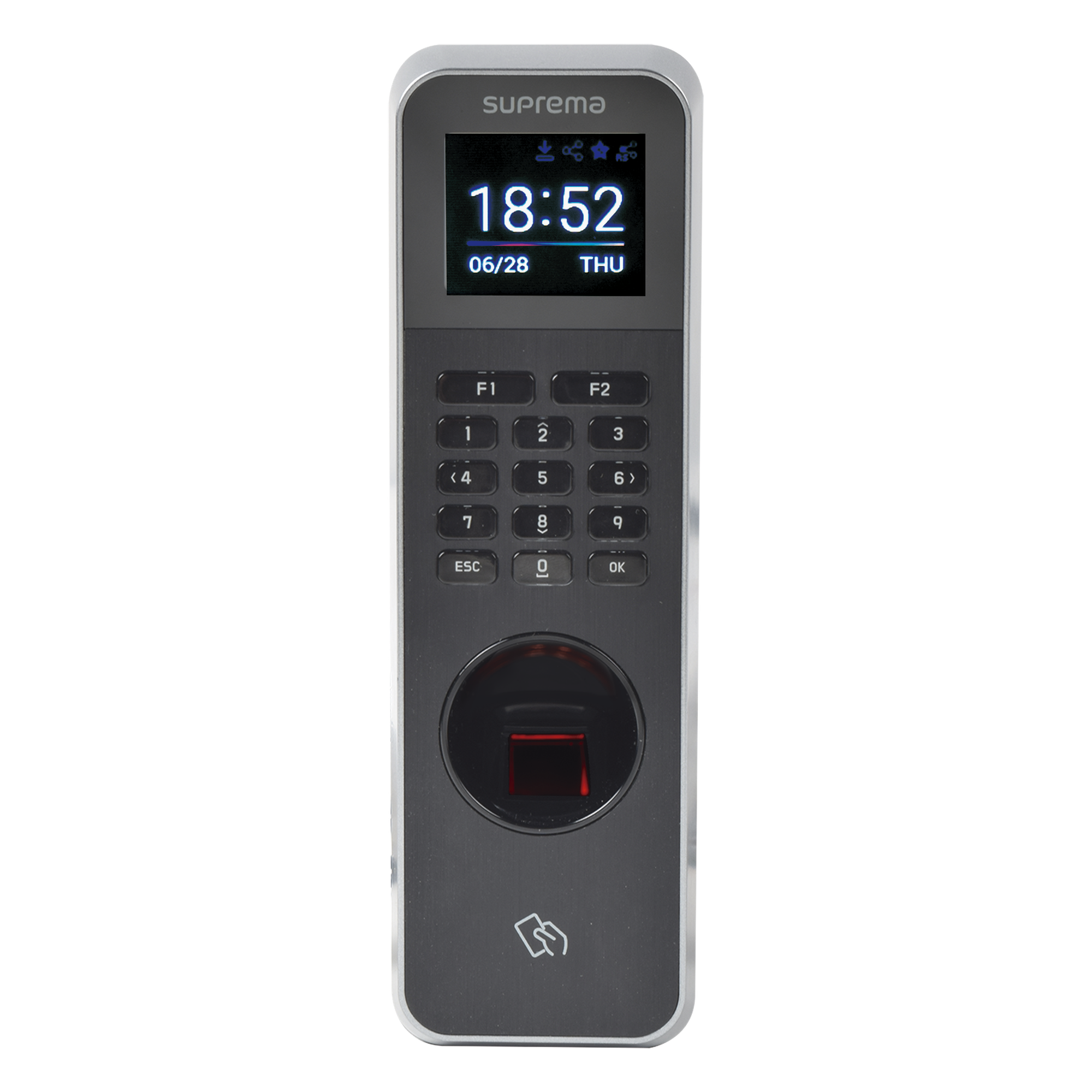 Terminal de Control de Acceso / Lector de Huella IP67 / Teclado / RFID-NFC Multitecnología / Bluetooth / 1.77" TFT LCD / 10,000 Usuarios — SUPREMA · SKU BLN2-OAB