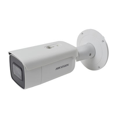 Bala IP 4 Megapixel / 50 mts IR EXIR / Exterior IP67 / IK10 / WDR 120 dB / PoE + / Audio y Alarmas / Lente Mot. 2.8 a 12 mm / Videoanaliticos Integrados