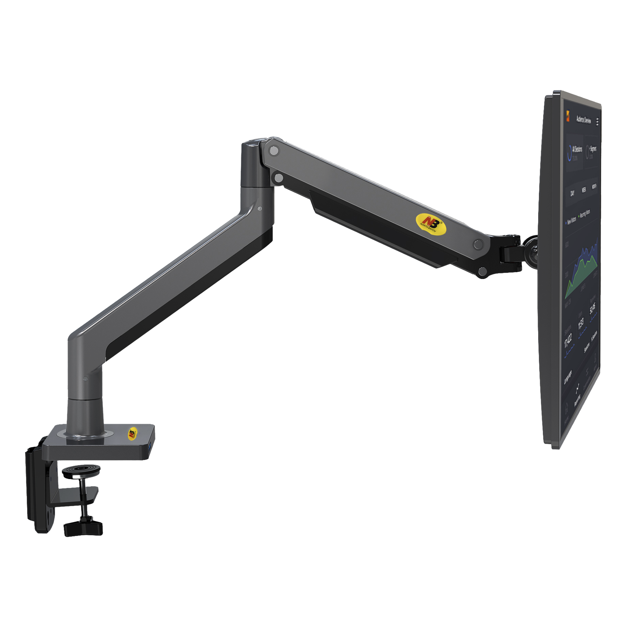 Soporte de Escritorio Articulado / Monitores 22-40" / Carga 15 kg (33 lbs) / VESA 75x75 y 100x100 / Giro 360° / Altura 320 mm (1.05 ft)