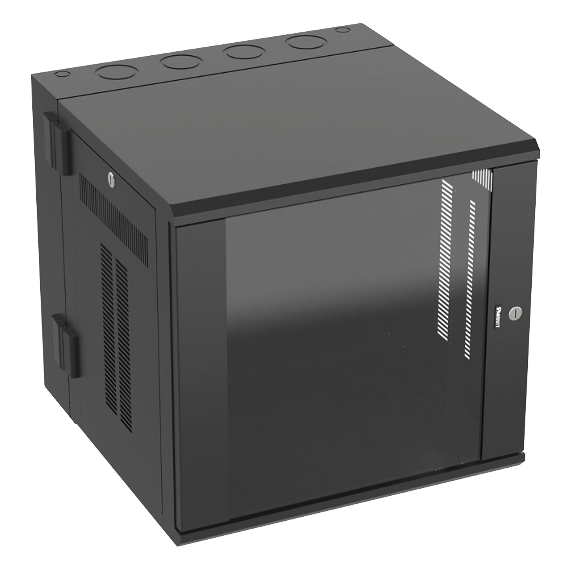 Gabinete de Montaje en Pared / 19in / 12 UR / 635mm (25in) Profundidad / Ventana de Seguridad / Acero y Vidrio Templado
