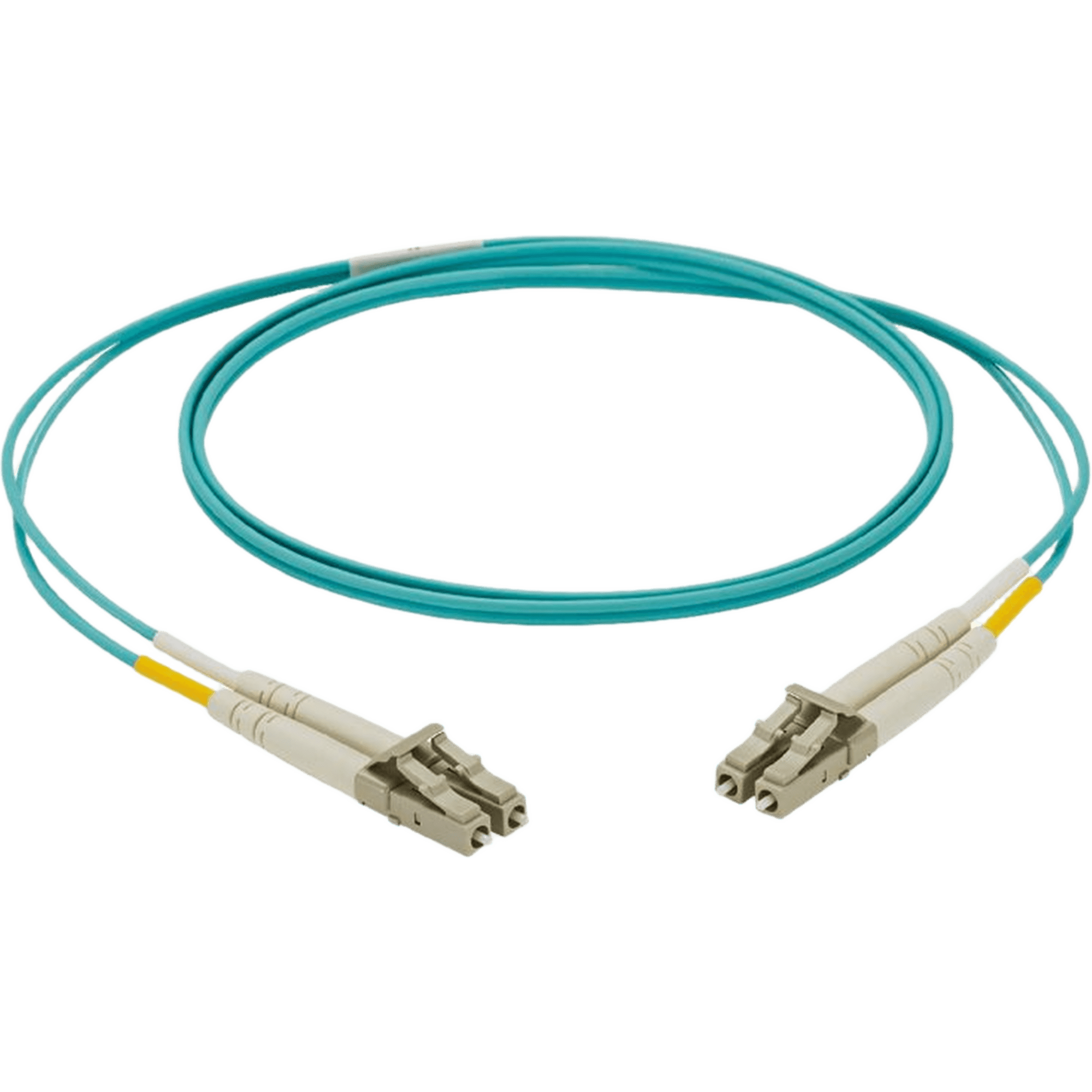 Jumper de Fibra Optica Multimodo 50/125 OM3, LC-LC Duplex, LSZH, Color Aqua, 3 Metros (9.84 Pies)