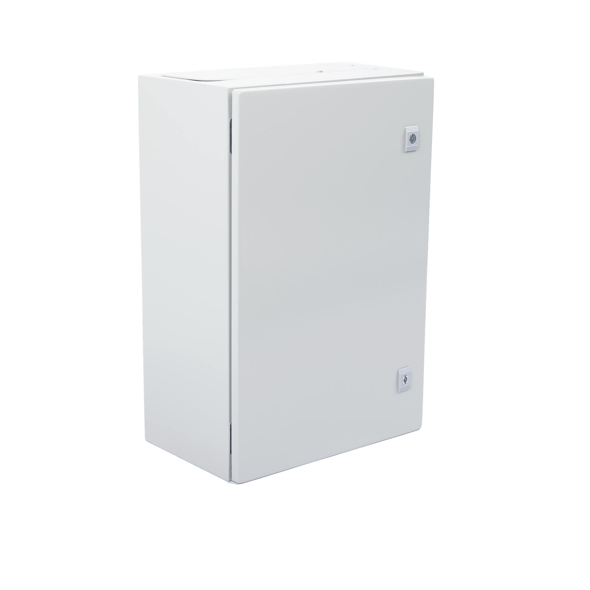 Gabinete de Acero IP66 / 400 x 600 x 250 mm / IK10 / Placa Trasera Metálica 2 mm / Cerradura con Llave / Tapa Inferior Atornillable