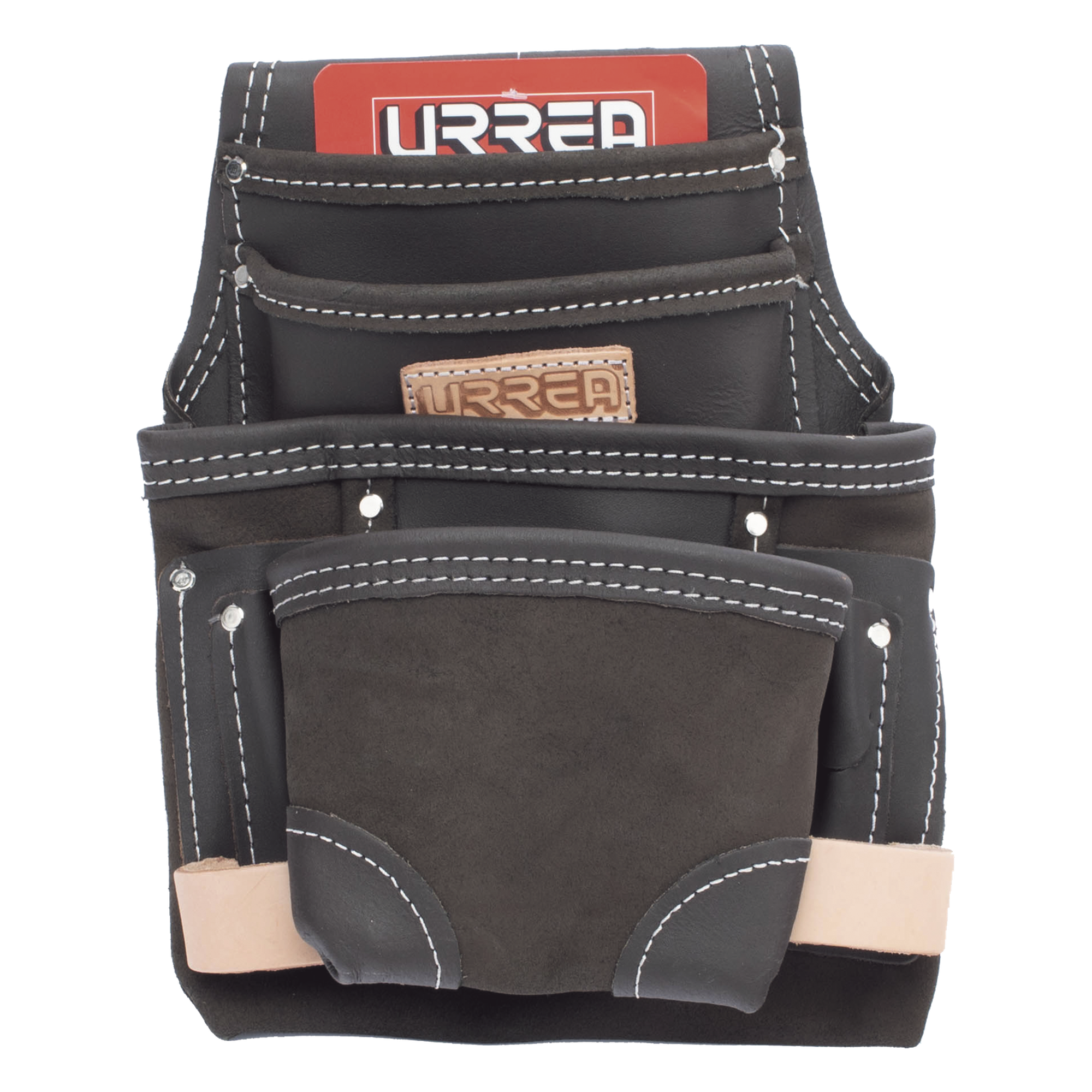 Estuche Porta Herramientas / Piel de Bovino Aceitada / 10 Bolsillos / 24.1 x 31.8 cm / Cinturón Incluido — URREA · SKU SYS-BN138