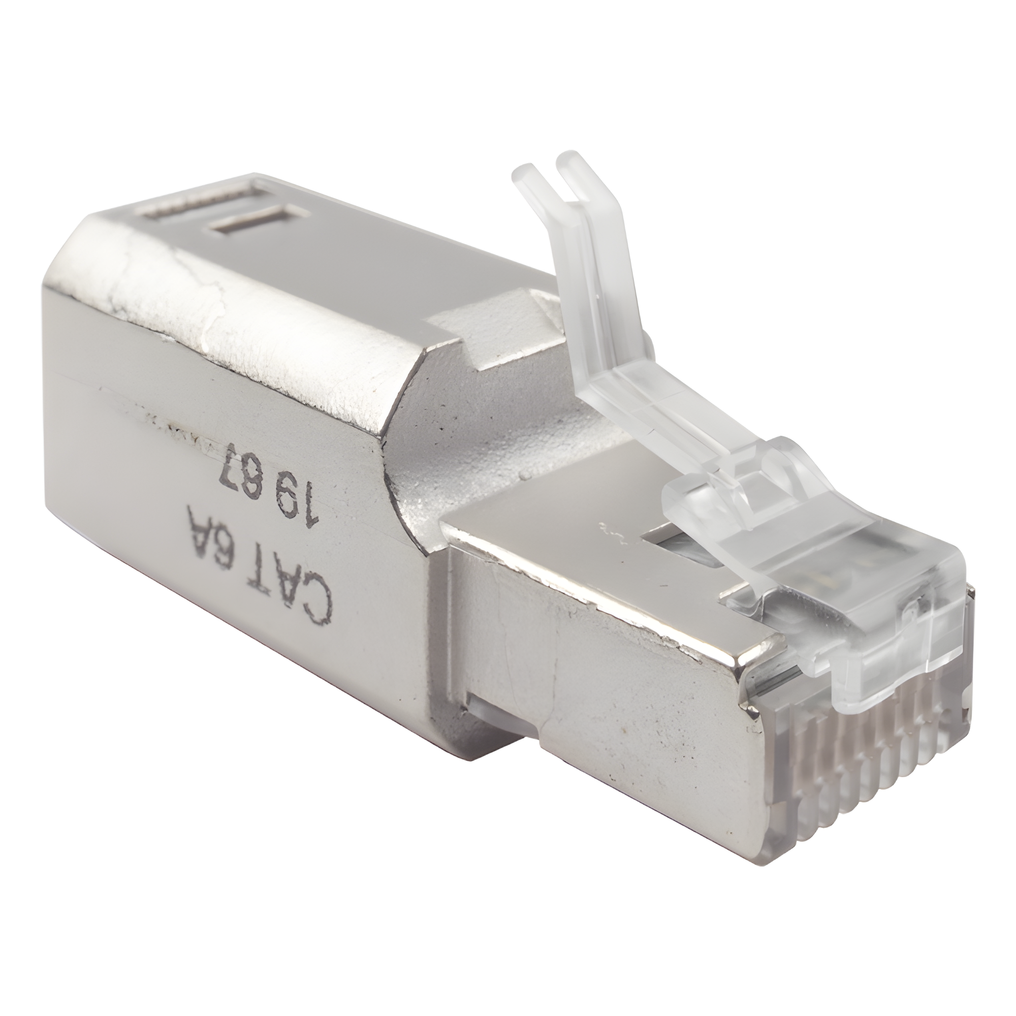 Conector RJ45 Cat6A Blindado / Terminación en Campo / 10 Gbps / Sin Clip Protector / UL 2043 Plenum
