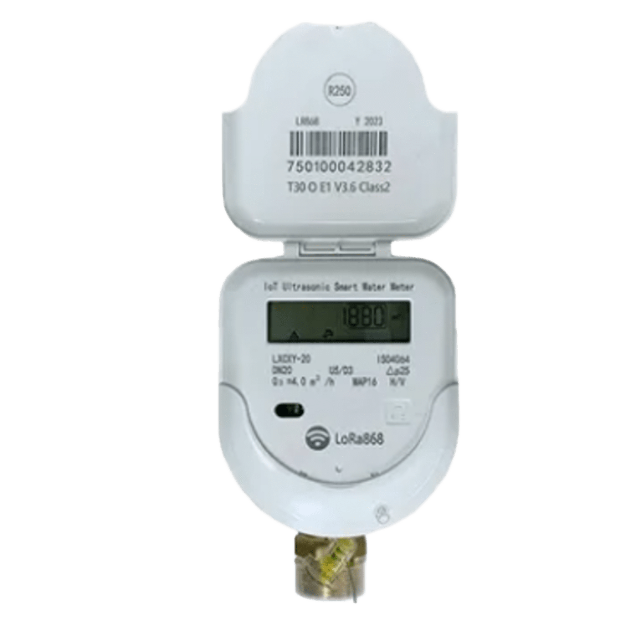 Medidor Ultrasónico de Agua LoRaWAN / 3/4 Pulgada / Bidireccional / Válvula Integrada / IP68 / LCD 9 Dígitos — TIMEWAVE · SKU LXCXY-20