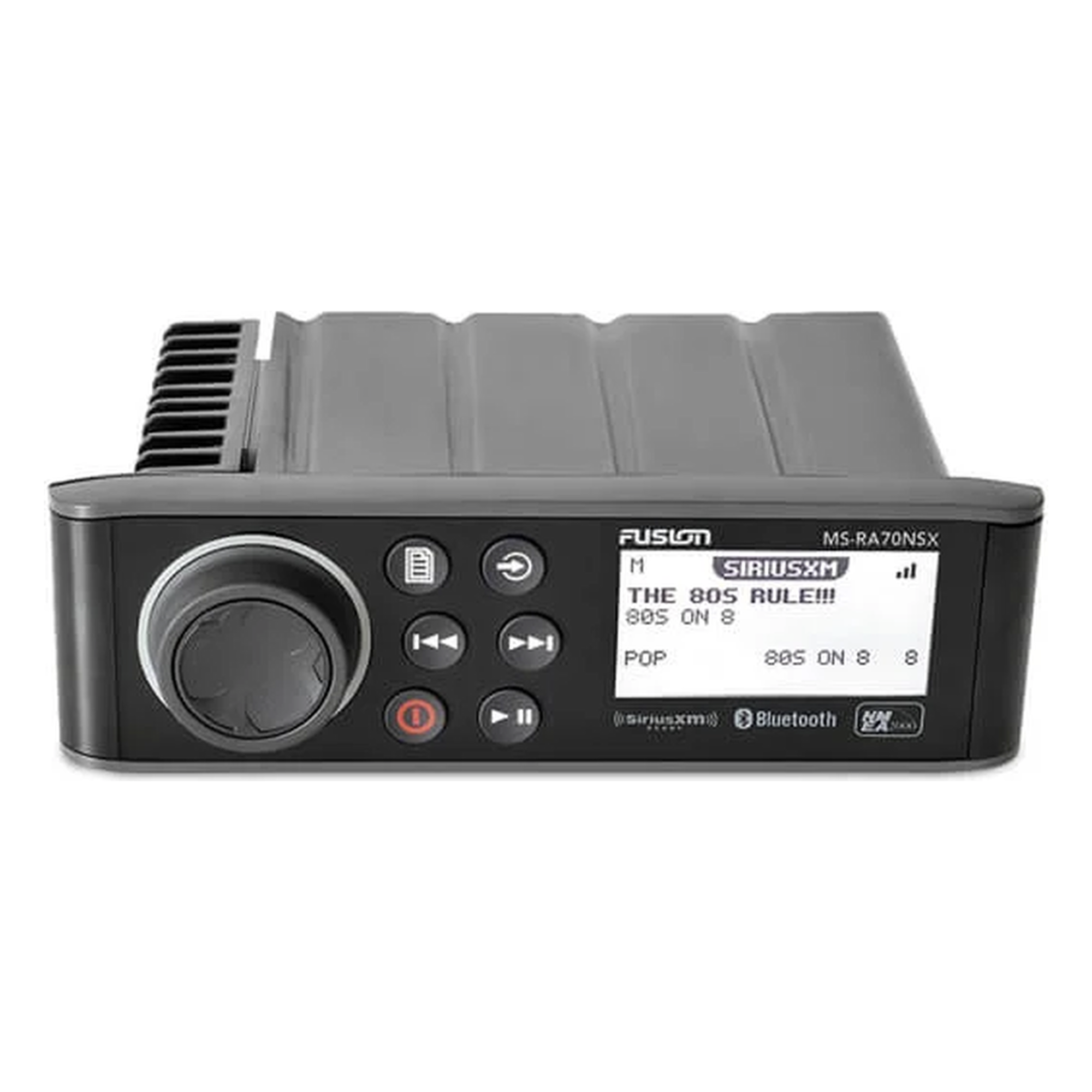 Sistema de Audio Marino / Pantalla LCD Monocroma 2.6" / Multi-Zone 2 Zonas / Potencia Pico 200 W / Bluetooth y ANT / IPX7 / Compatible SiriusXM y DAB+