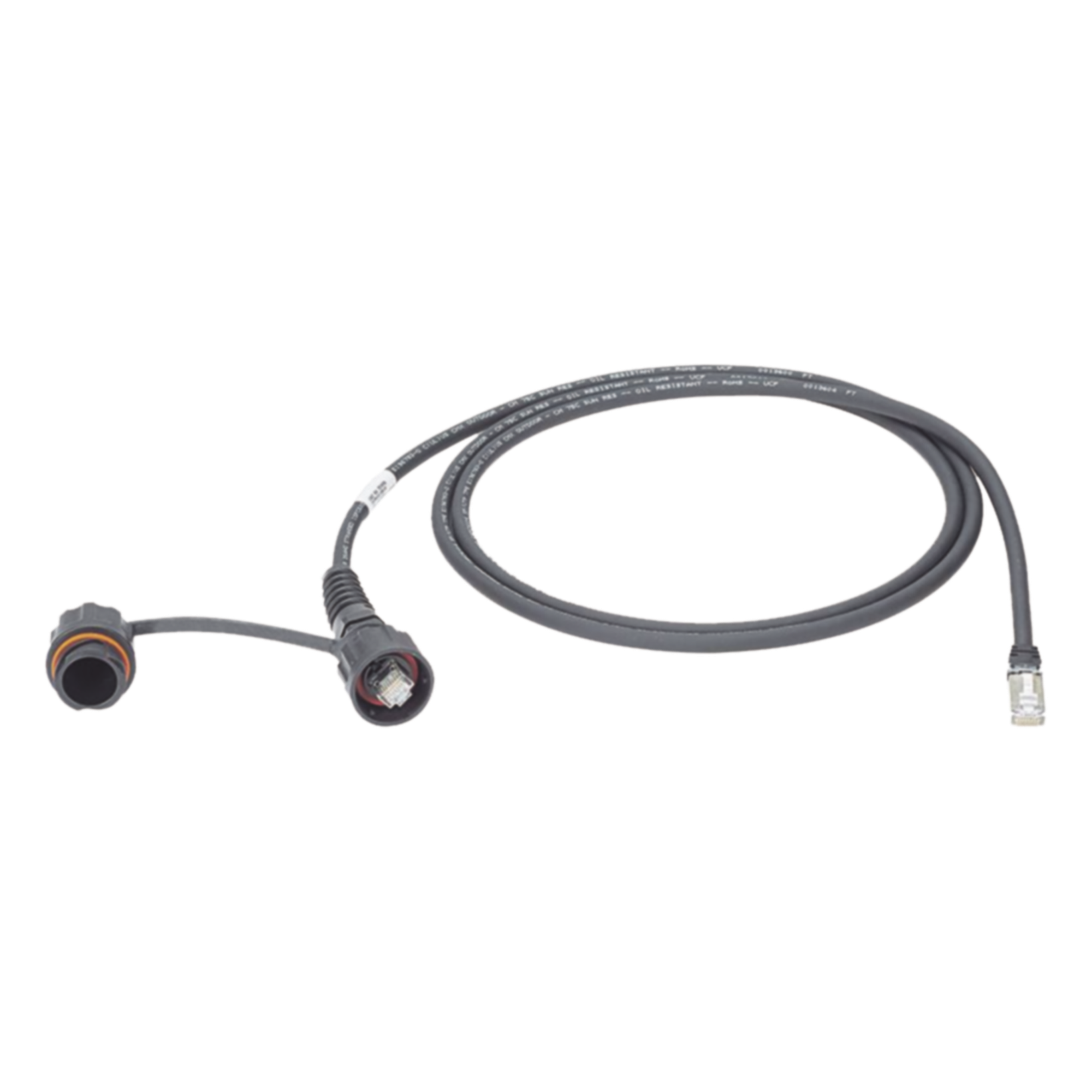 Patch Cord Cat6A Industrial / UTP / Plug Industrial IP65/IP67 / Tapa Protectora / 1 Metro (3.28 Pies) — PANDUIT · SKU IUTP6X1MBLR