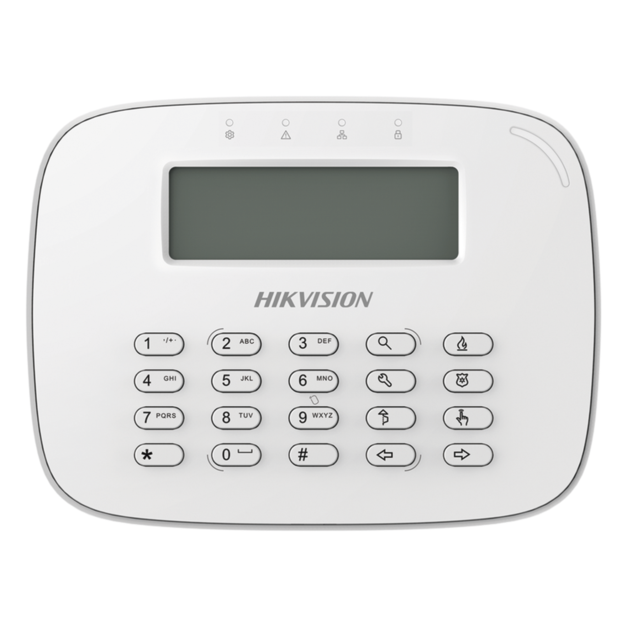Teclado LCD cableado / Pantalla 2 líneas 80x25 mm / Armado por tarjeta o llavero / 12VCC 1.8W / -10°C a 55°C / 272g — HIKVISION · SKU DS-PK-LRT