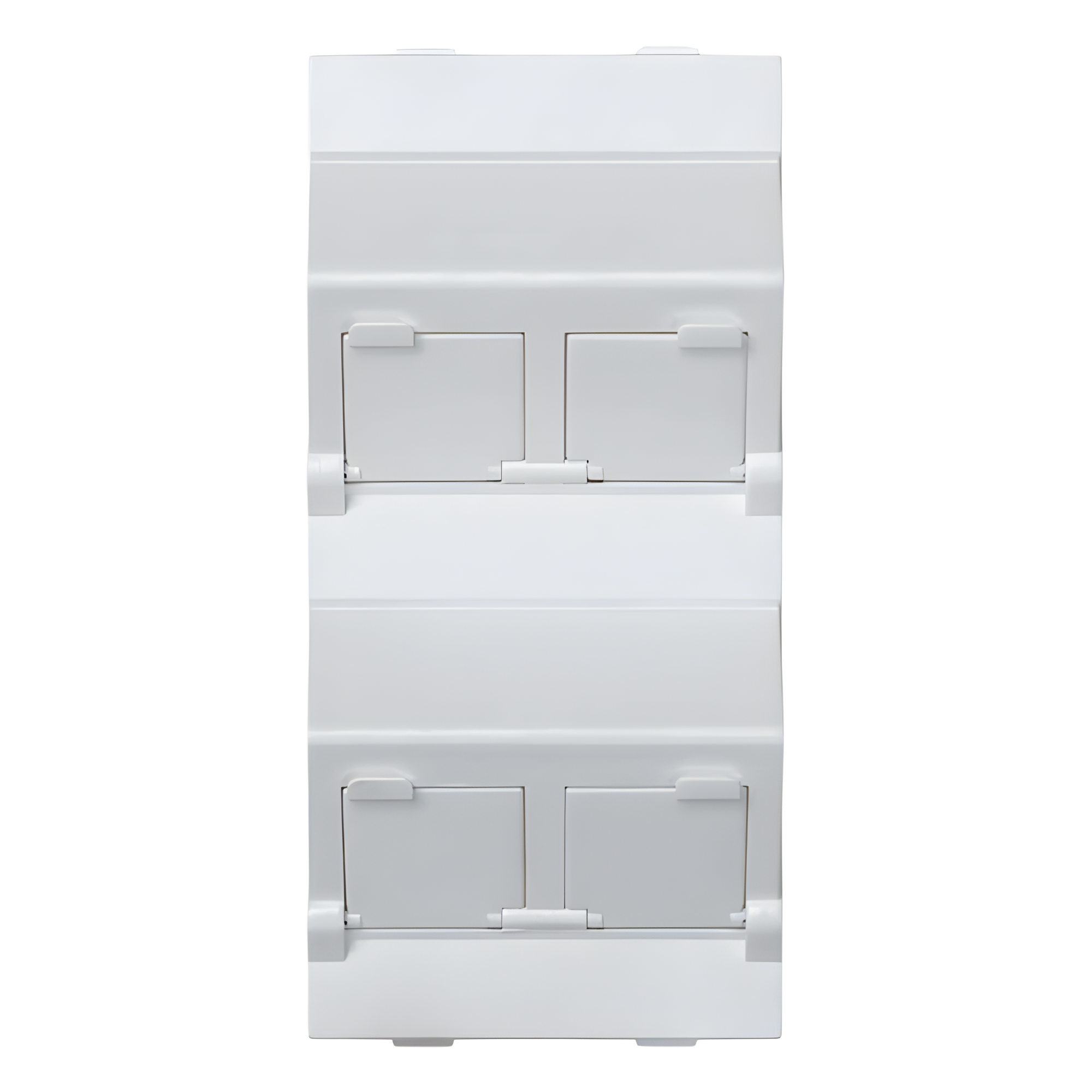 Placa Voz y Datos Inclinada / Guardapolvo Integrado / 2 Puertos Keystone / 108×52 mm / 4.25×2.05 in