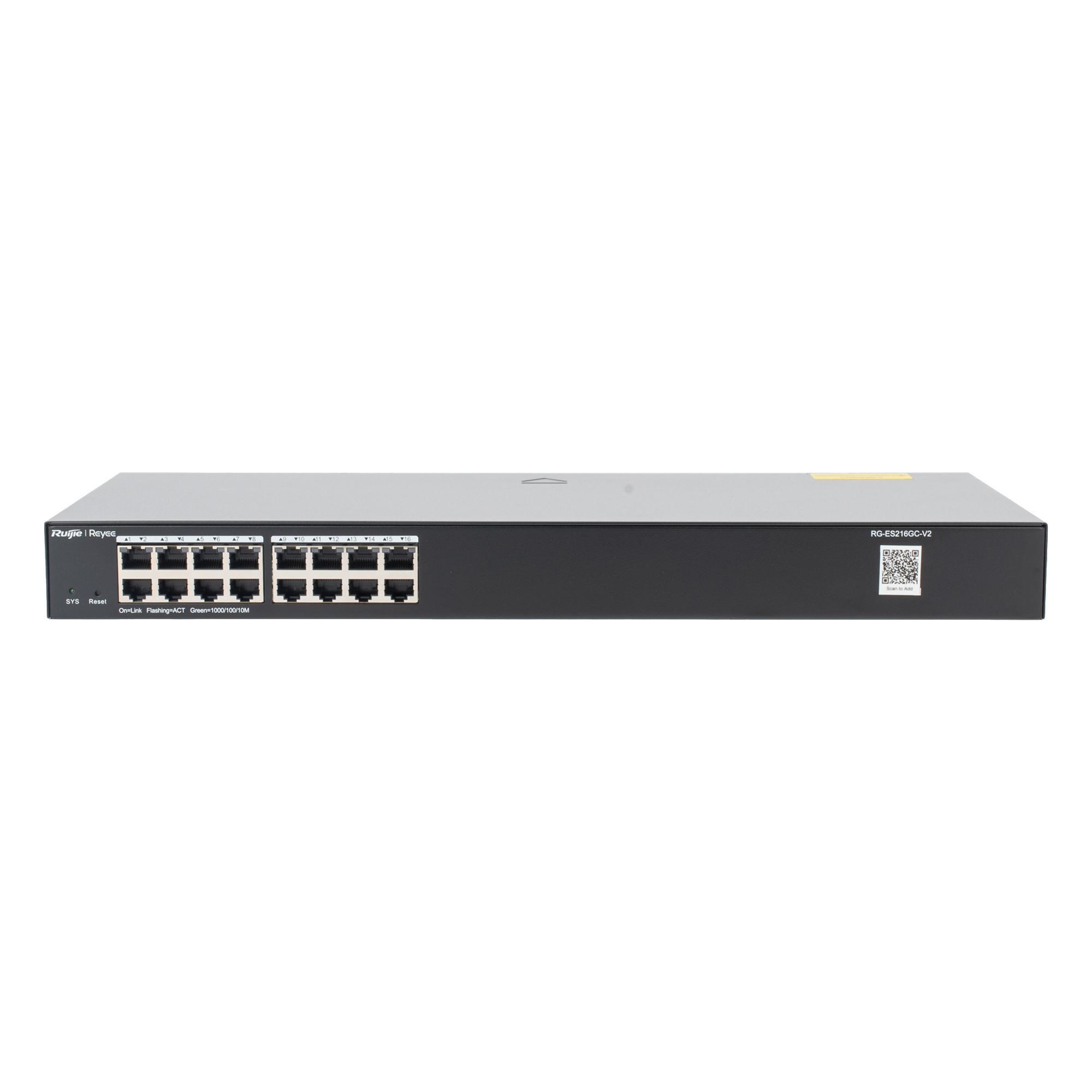 Switch Administrable / 16 Puertos Gigabit / Gestión en la Nube Gratuita / Prevención de Bucles / Montaje Rack — RUIJIE · SKU RG-ES216GC-V2