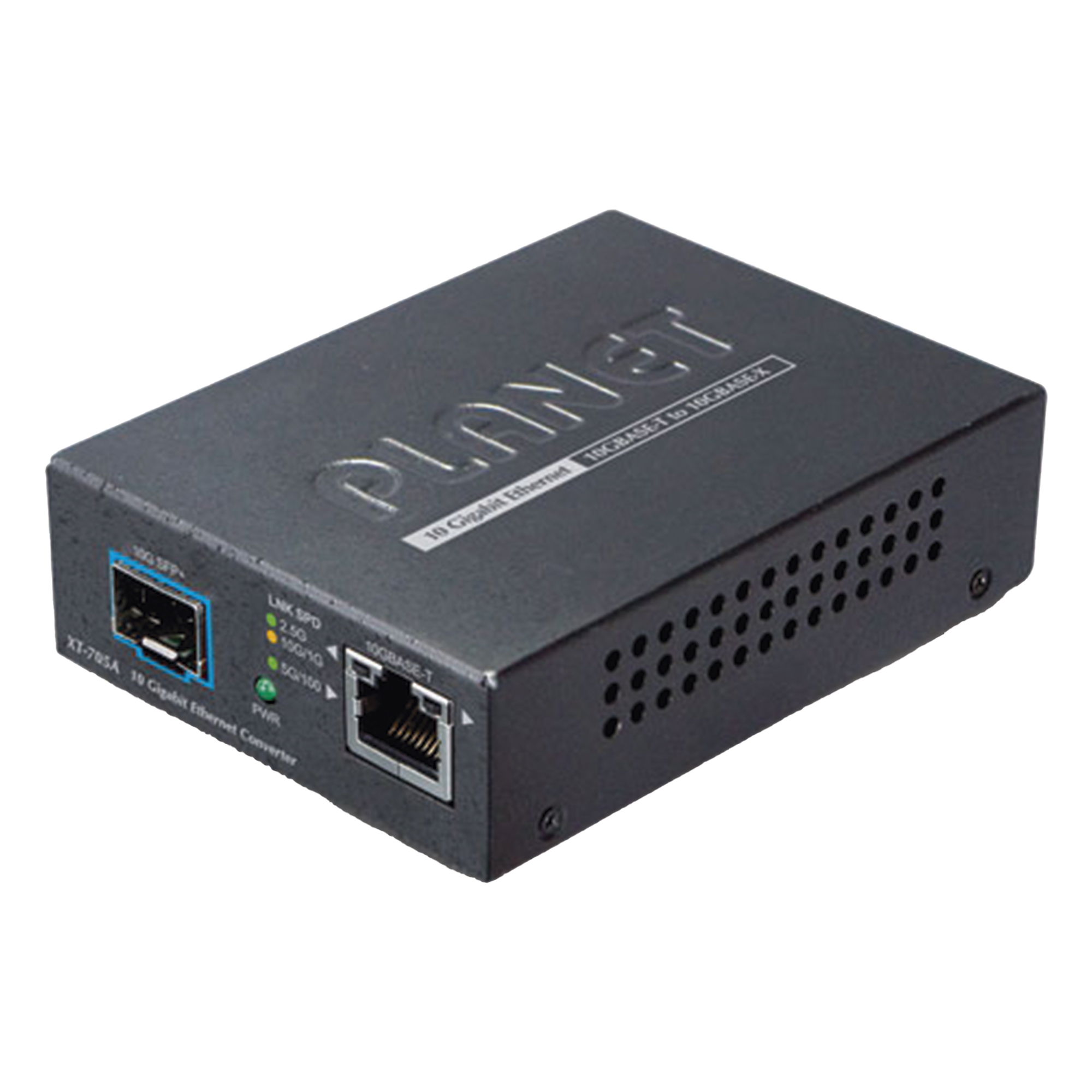 Convertidor de Medios / 10G/5G/2.5G/1G/100M a SFP+ / 10GBASE-X / Cobre a Fibra / 300m a 60km / 3.75W — PLANET · SKU XT-705A