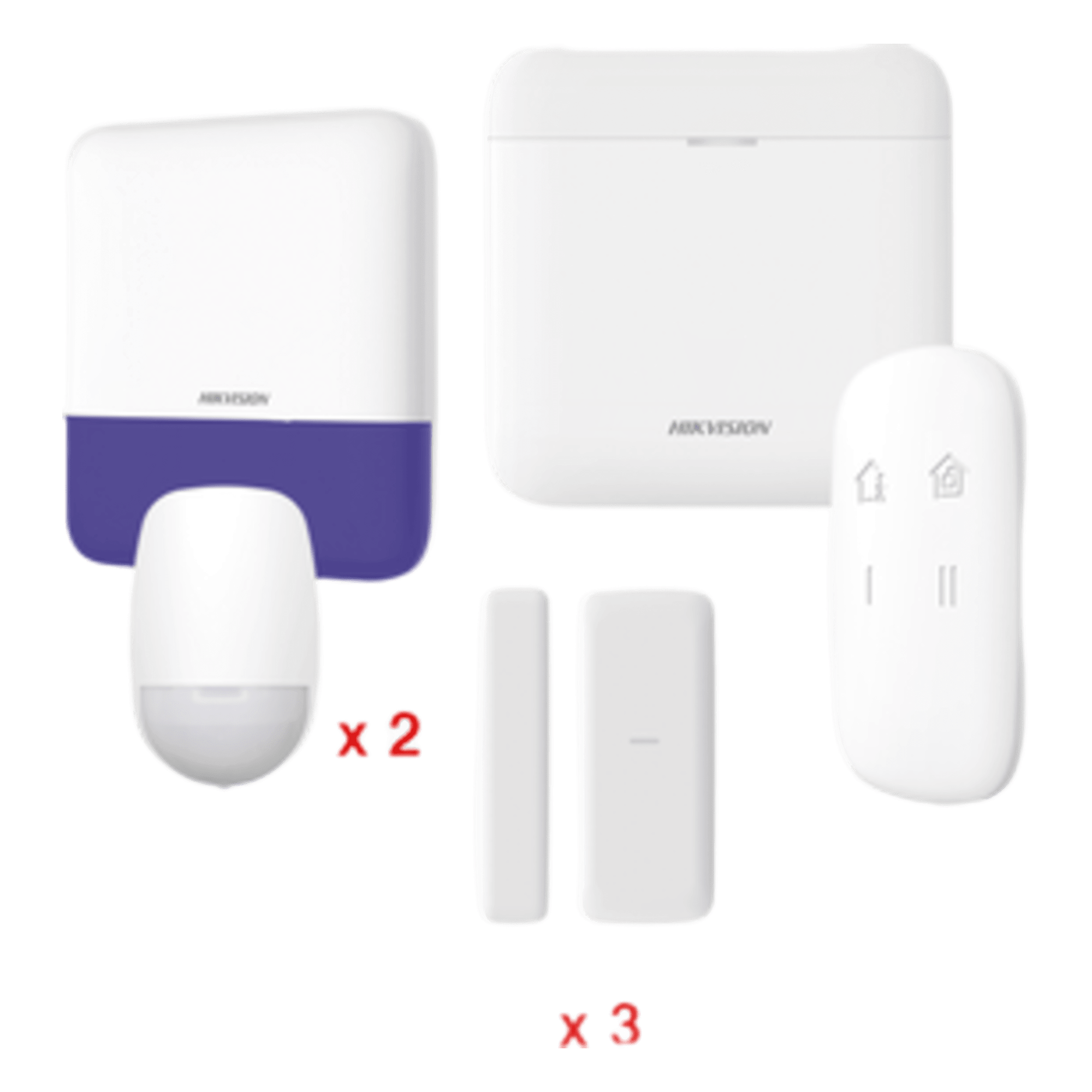 Kit de Alarma Inalámbrica / 48 Zonas / 2 PIR 15 m (49.2 ft) / Sirena Exterior 110 dB / Batería de Respaldo 12 h / Wi-Fi / AES-128 — HIKVISION · SKU DS-PWA48-KV2