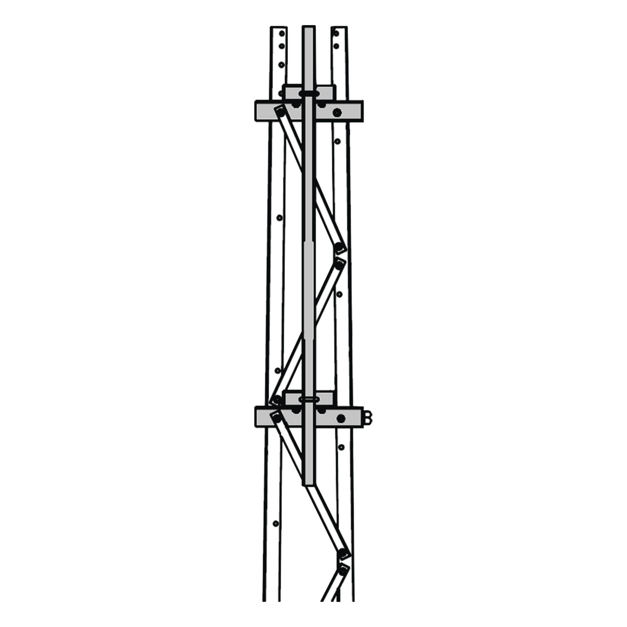 Mástil para Torre / 2-3/8" / 1.8 m (5.9 ft) / Secciones 1 a 3 / Montaje en Cara — Trylon · SKU TRY-ST-FMU13