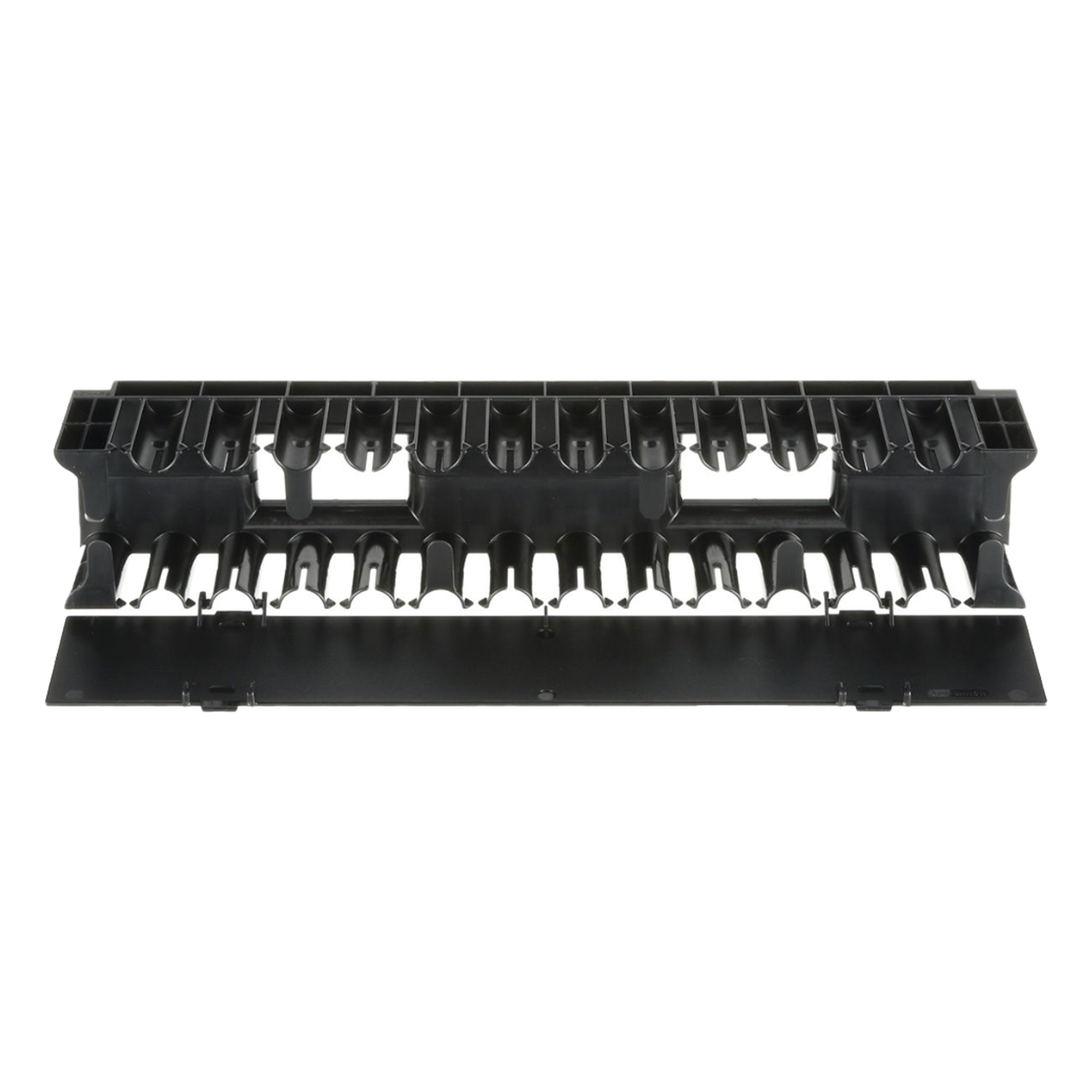 Organizador de Cables Horizontal / Rack 19in / 2UR / Frontal / ABS / Cat 6 y 10G