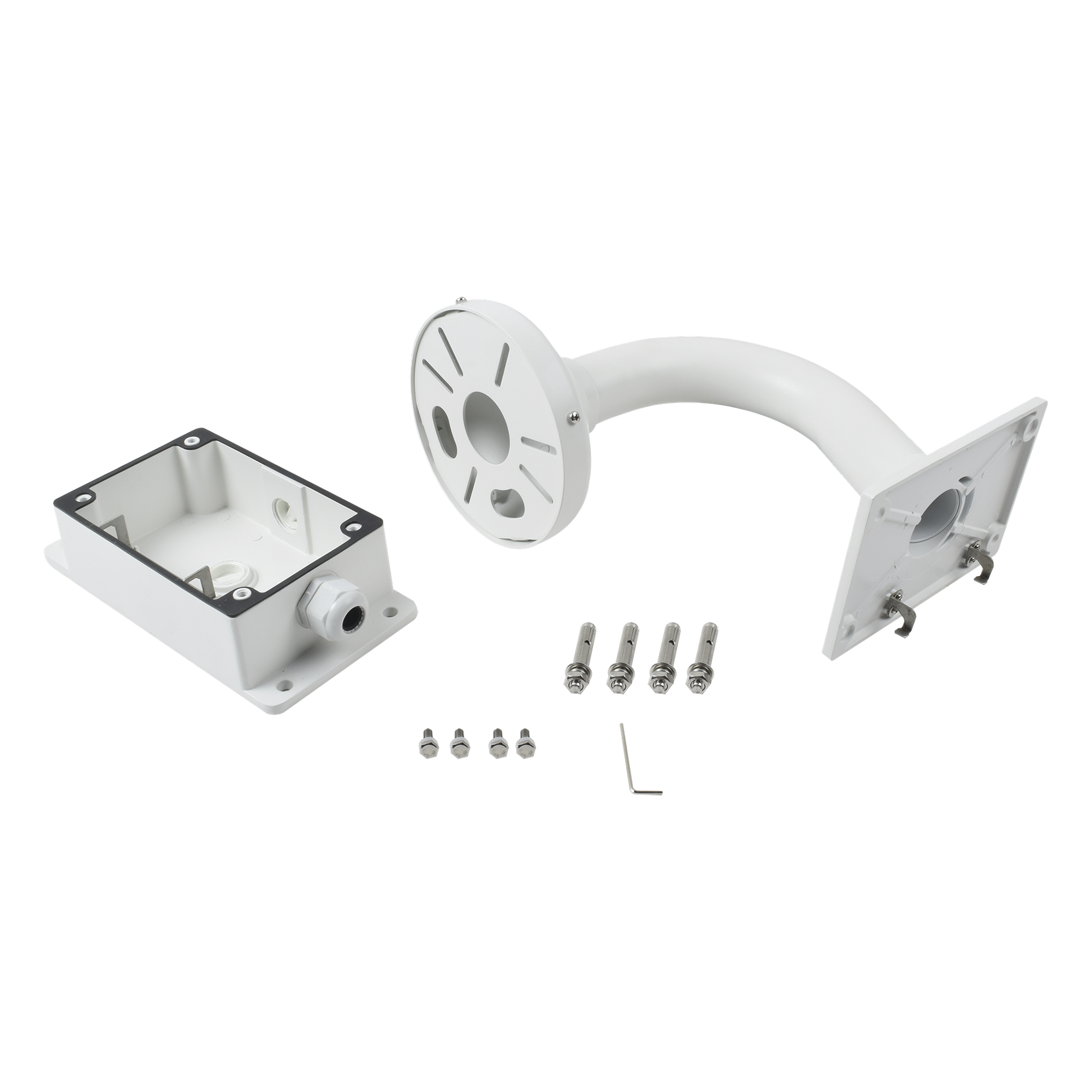 Montaje Universal de Pared con Cuello de Ganso y Caja de Conexiones / Compatible con Cámaras Domo y Bala 