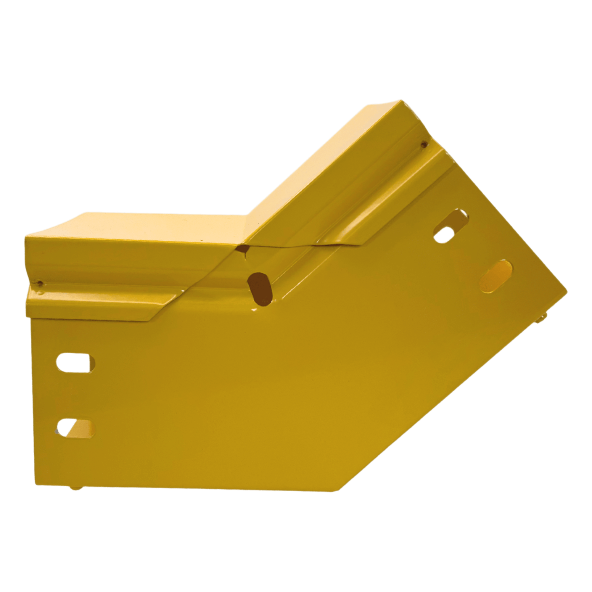 Curva Vertical Interior / 45° / Aluminio 4" x 4" / Radio 8" / Epóxica Amarilla / Con Tapa y Accesorios — CHAROFIL · SKU CHFBVI454X4R8EPK