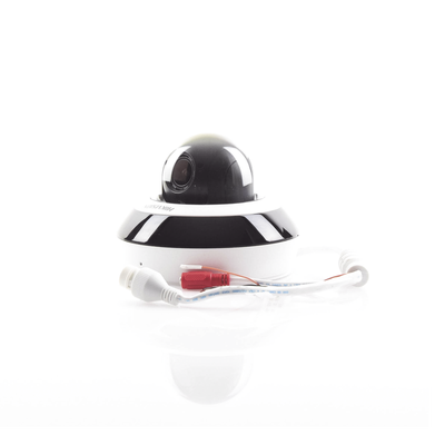 Mini Domo PTZ IP 4 Megapixel / 4X Zoom / H.265+ / 20 mts IR EXIR / WDR / PoE / IK10 /Exterior IP66 / DarkFighter / Micrófono Integrado / Micro SD
