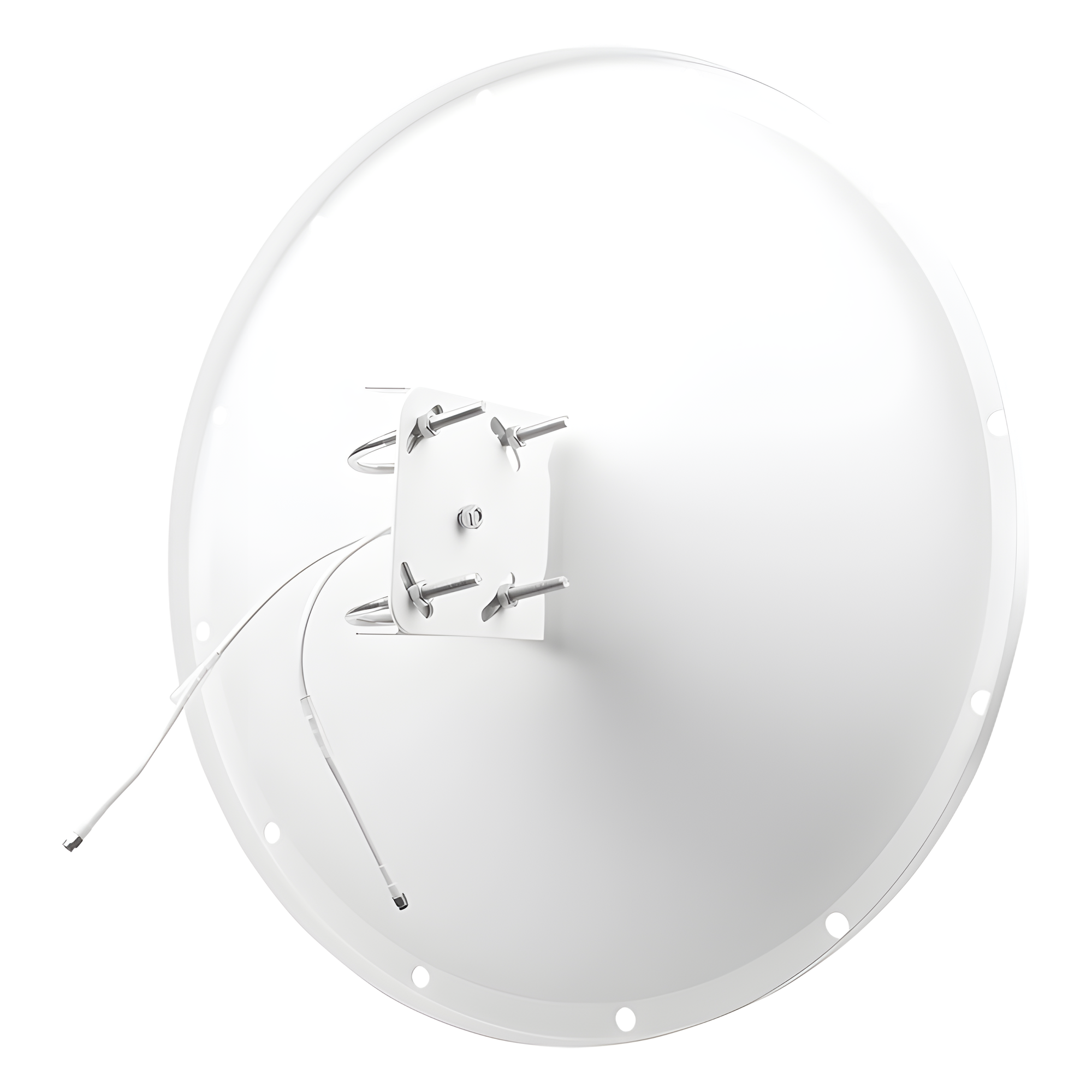 Antena Direccional / 4.8 - 6.5 GHz / 28 dBi / Alcance 20 km (12.4 mi) / Polarización Dual / Viento 200 km/h (124.3 mph)