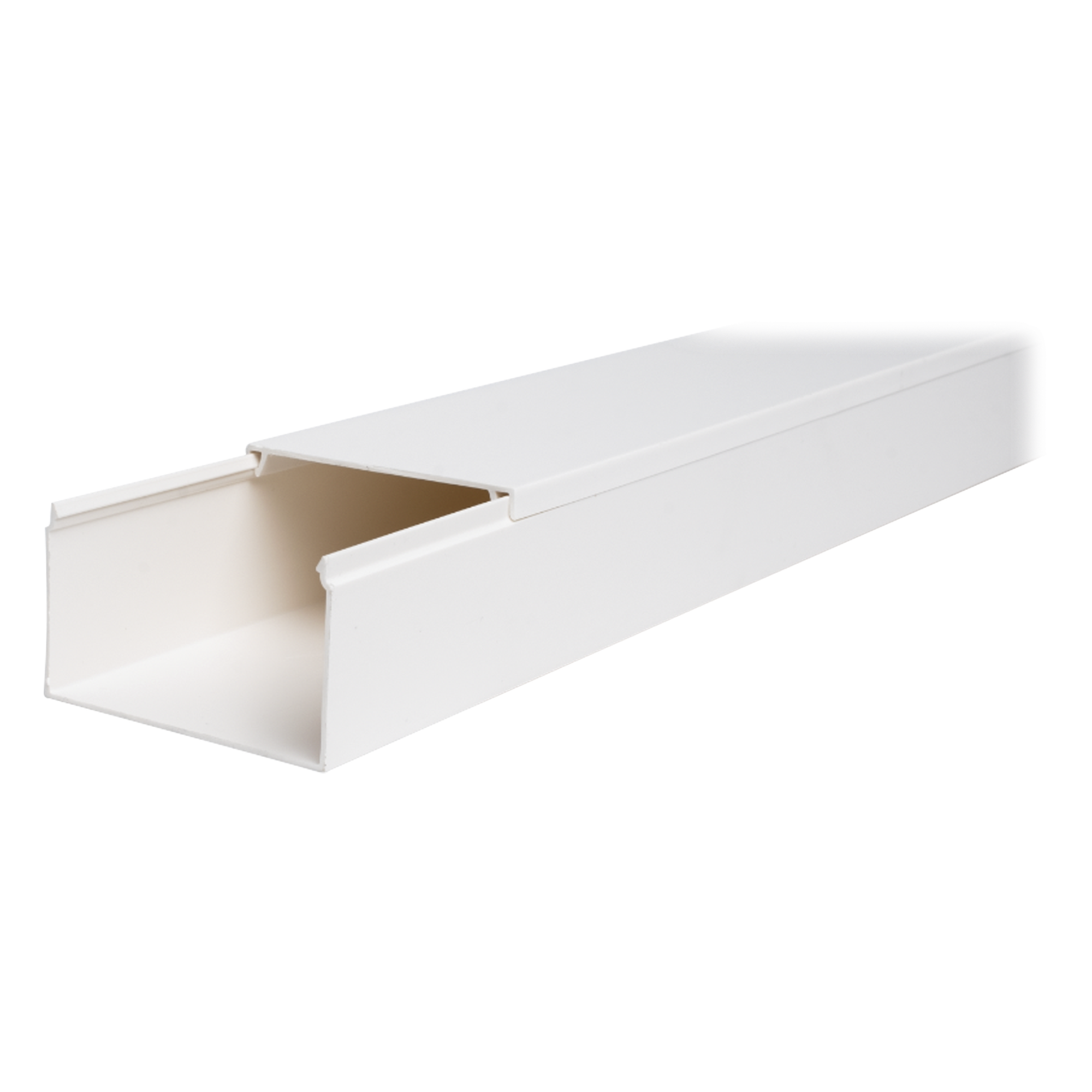 Canaleta de PVC / 45 mm x 77 mm x 2.5 m (8.2 ft) / Autoextinguible / Resistente a UV y Humedad / Rango -5°C a +65°C — THORSMAN · SKU TMK-4577
