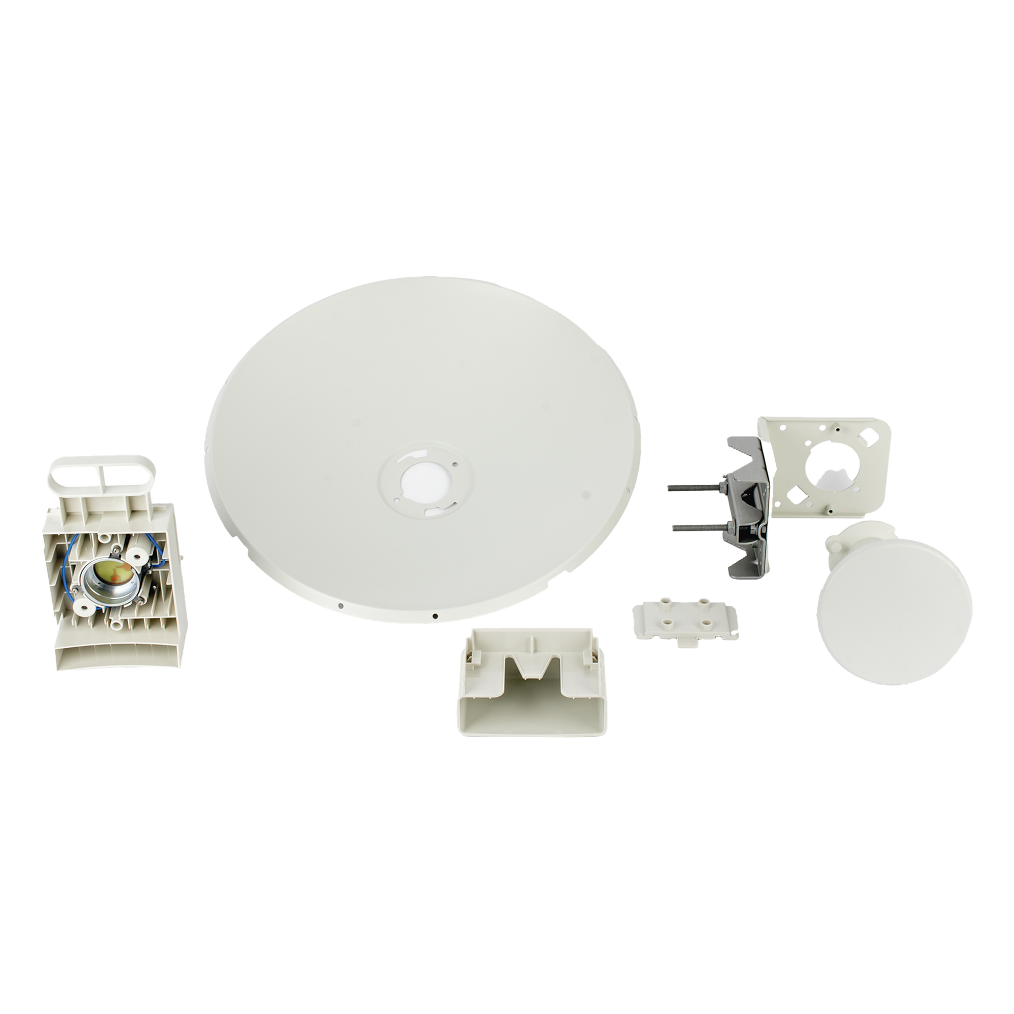 Antena direccional tipo plato / 25 dBi / 5.150-7.125 GHz / MIMO 2X2 dual-pol / IP67 / 7° haz / Acero con pintura en polvo