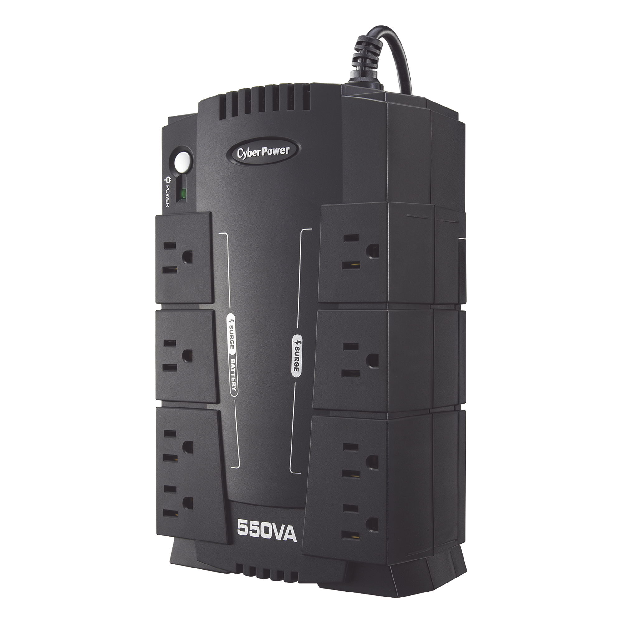 UPS de 550 VA/330 W, Topología Standby, Entrada 120 Vca NEMA 5-15P, Tipo Gabinete Compacto, Con 8 Tomas NEMA 5-15R