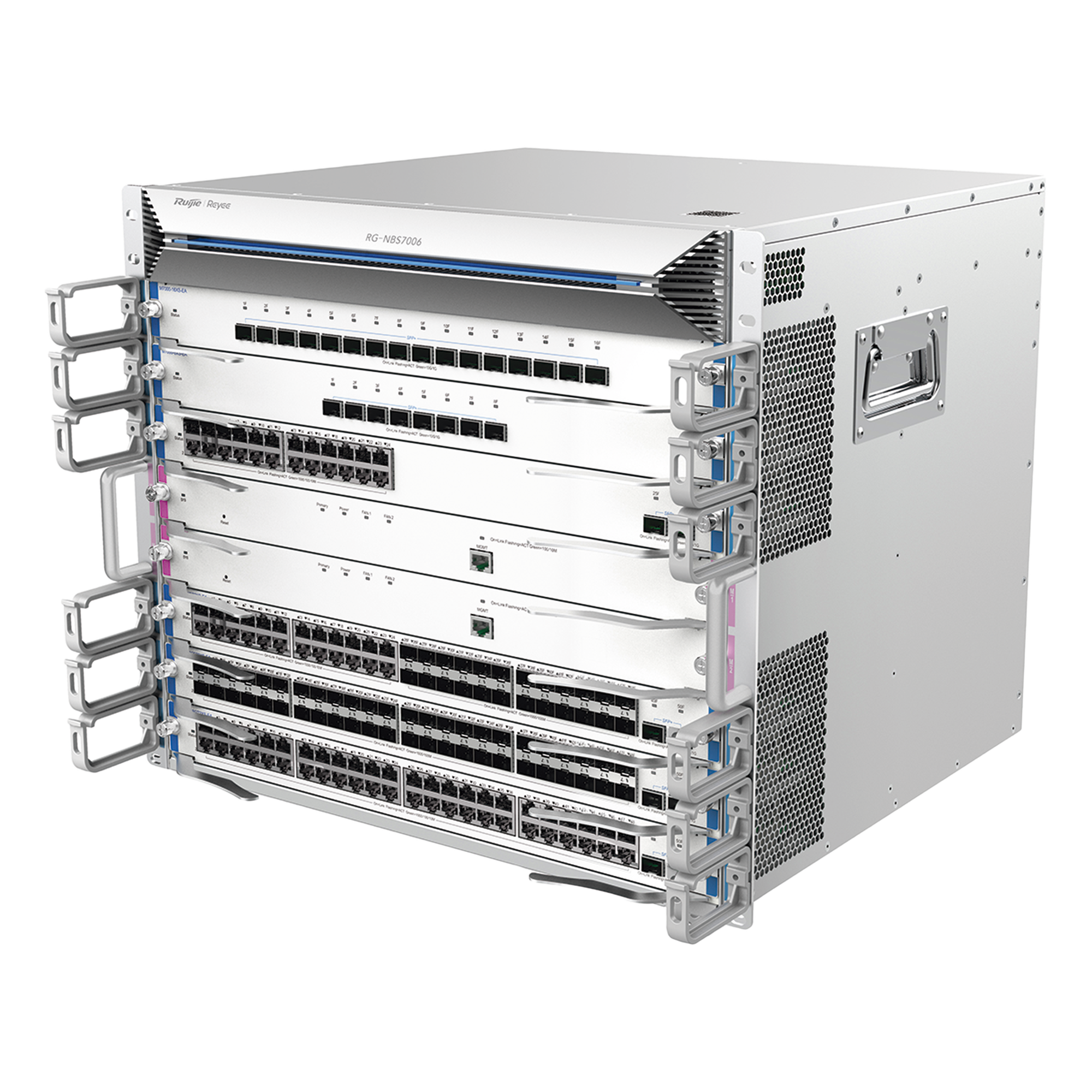 Chasis Switch Core / 6 Slots Modulares / 1920 Gbps / 1440 Mpps / 442x410x396 mm / 17.3x16.1x15.6 in — RUIJIE · SKU RG-NBS7006