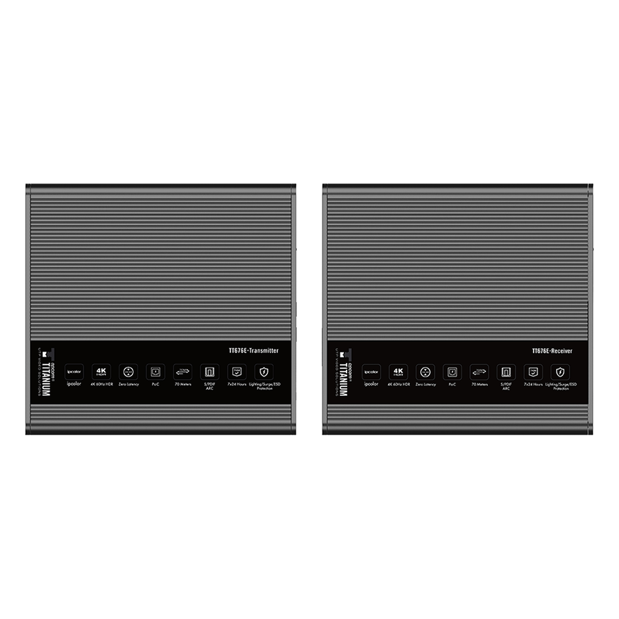 Extensor HDMI / 4K@60Hz / Sin Compresión / Cero Latencia / 70 m (229.7 ft) / Cat 6/6a/7 / PoC / IR Bidireccional / HDR10