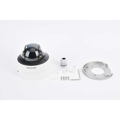 Domo IP 4 Megapixel / Imagen a Color 24/7 / Lente 3.6 - 9 mm / Luz Blanca 40 mts / WDR 130 dB / Exterior IP67 / IK10 / Captura Facial / ACUSENSE / MicroSD / ACUSEARCH