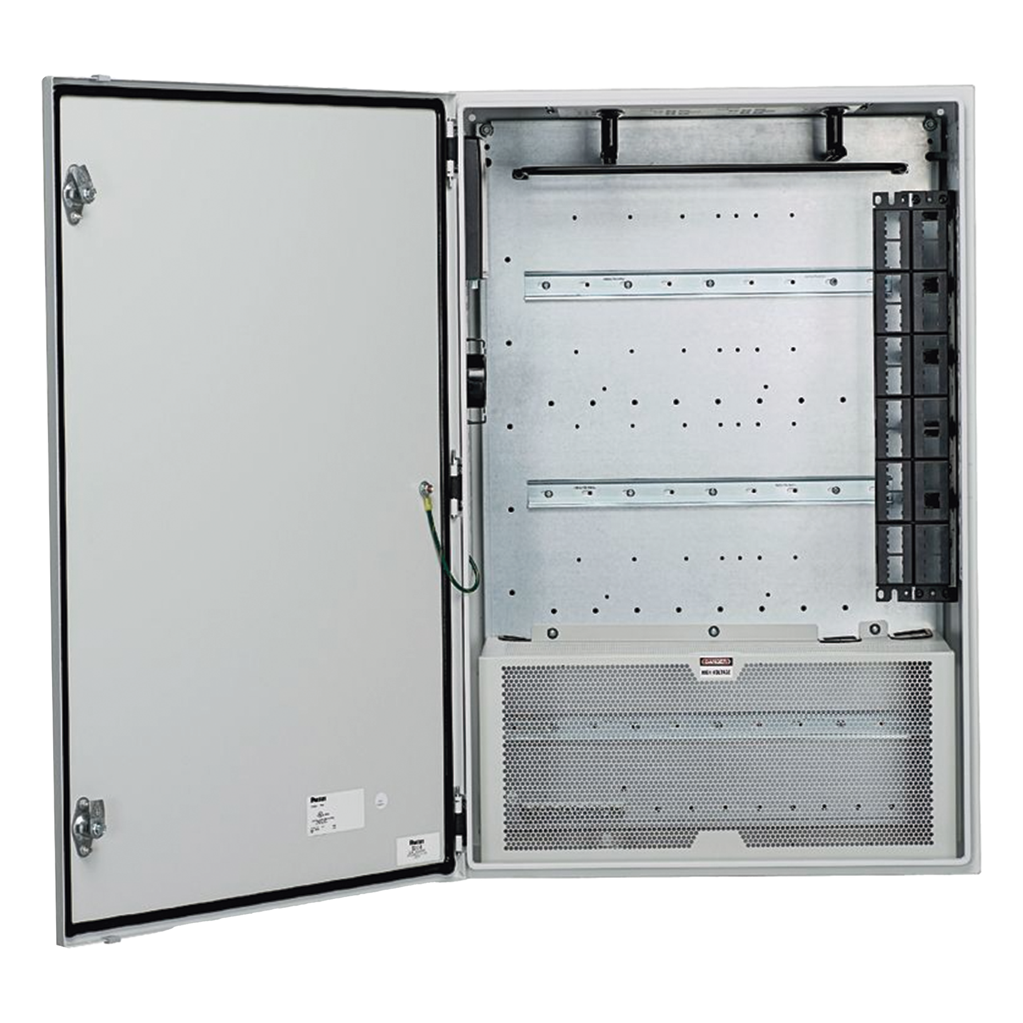 Gabinete de Zona de Red / Montaje en Pared / 2 Switches Industriales / IP66 / UL Tipo 4/12 / Rieles DIN / Puerta Reversible — PANDUIT · SKU Z23C-S