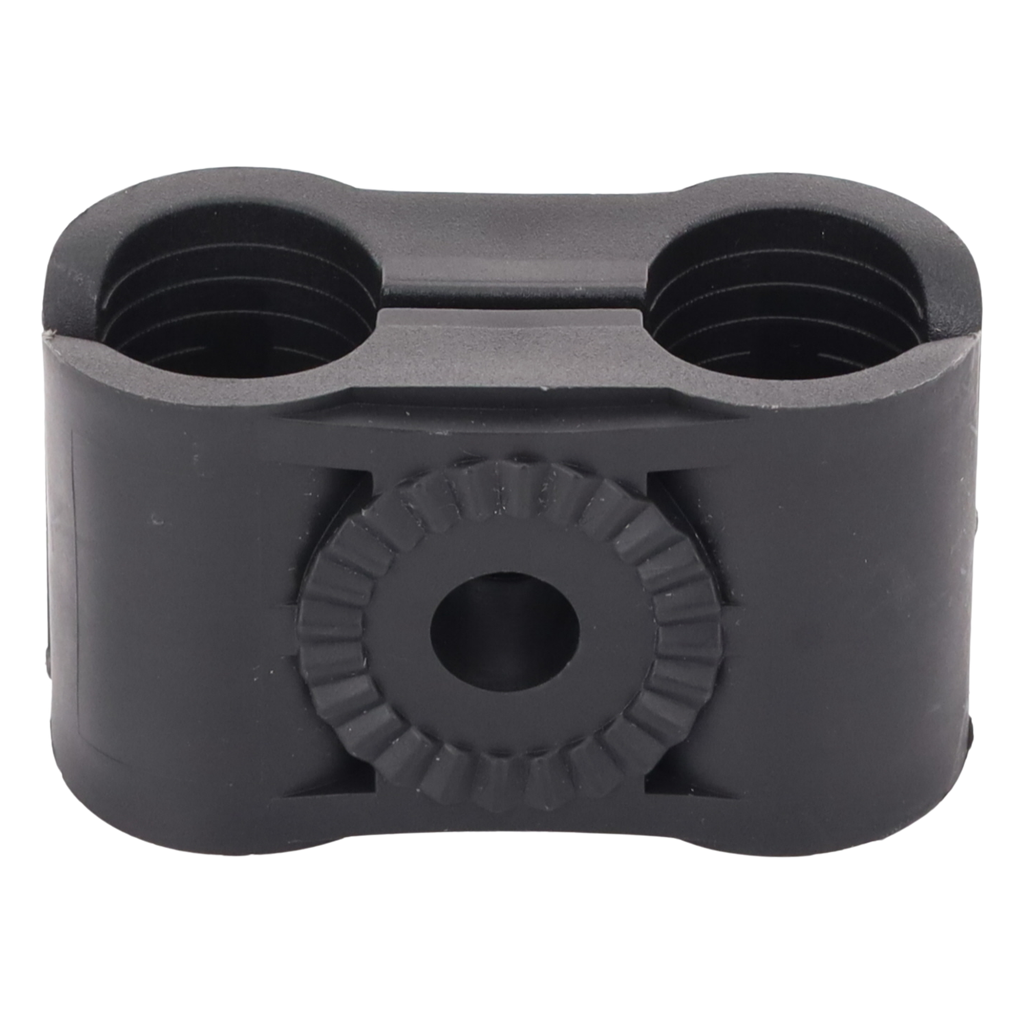 Sujetador Plástico para Cable Coaxial / Doble Fijación / 5/8" / Varilla Roscada 3/8" o M10 / ISO 9001:2015 y RoHS