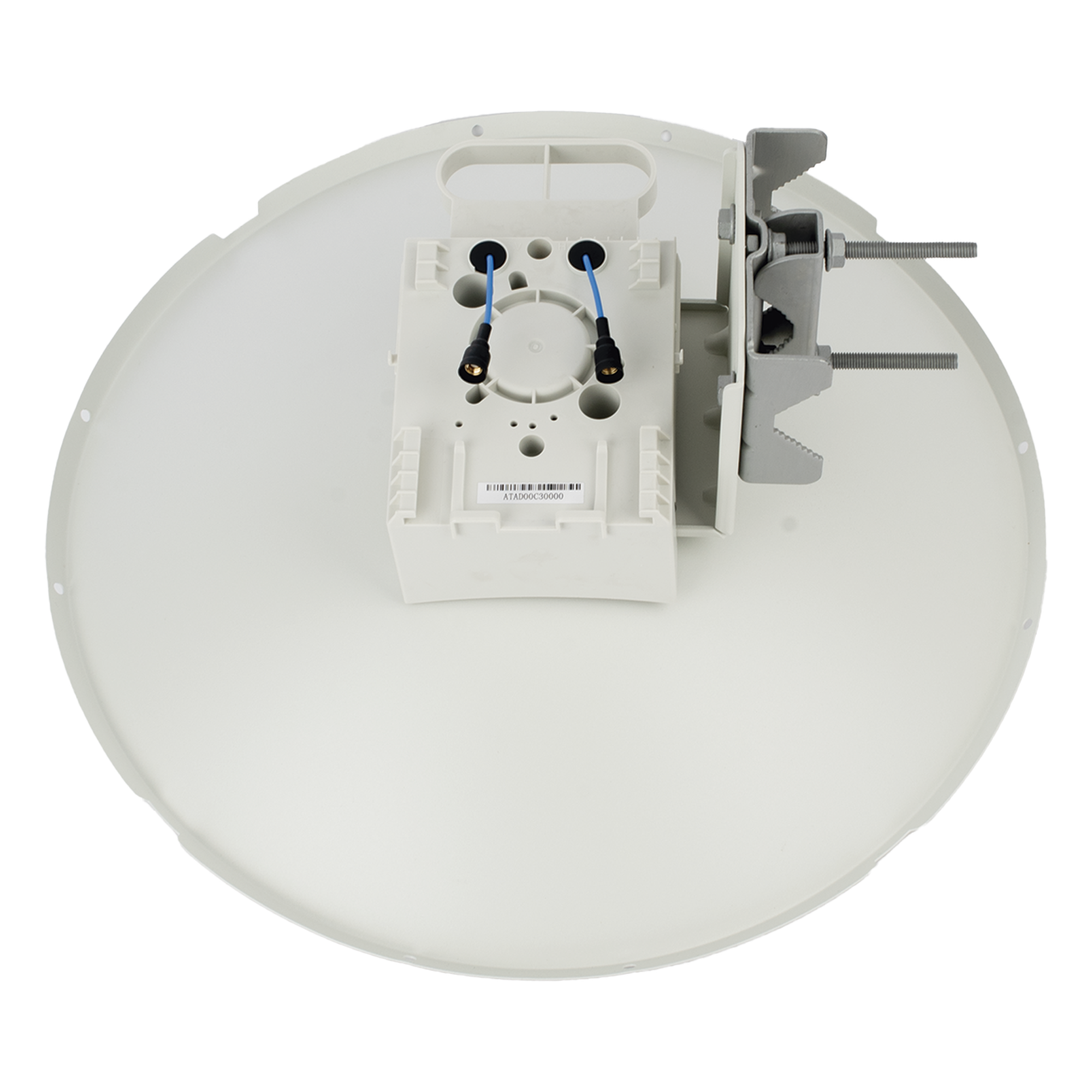 Antena direccional tipo plato / 25 dBi / 5.150-7.125 GHz / MIMO 2X2 dual-pol / IP67 / 7° haz / Acero con pintura en polvo