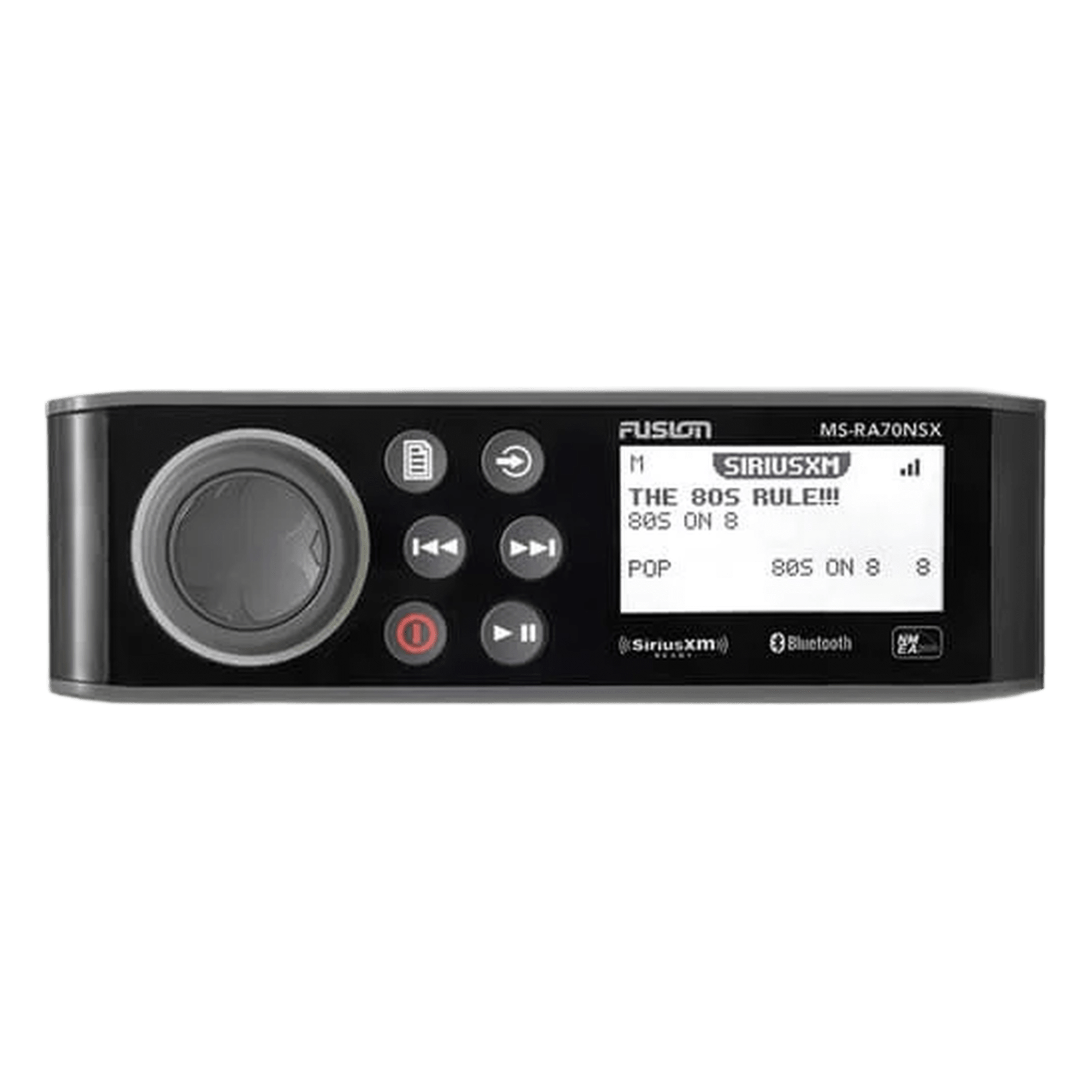 Sistema de Audio Marino / Pantalla LCD Monocroma 2.6" / Multi-Zone 2 Zonas / Potencia Pico 200 W / Bluetooth y ANT / IPX7 / Compatible SiriusXM y DAB+ — GARMIN · SKU 10-01516-30