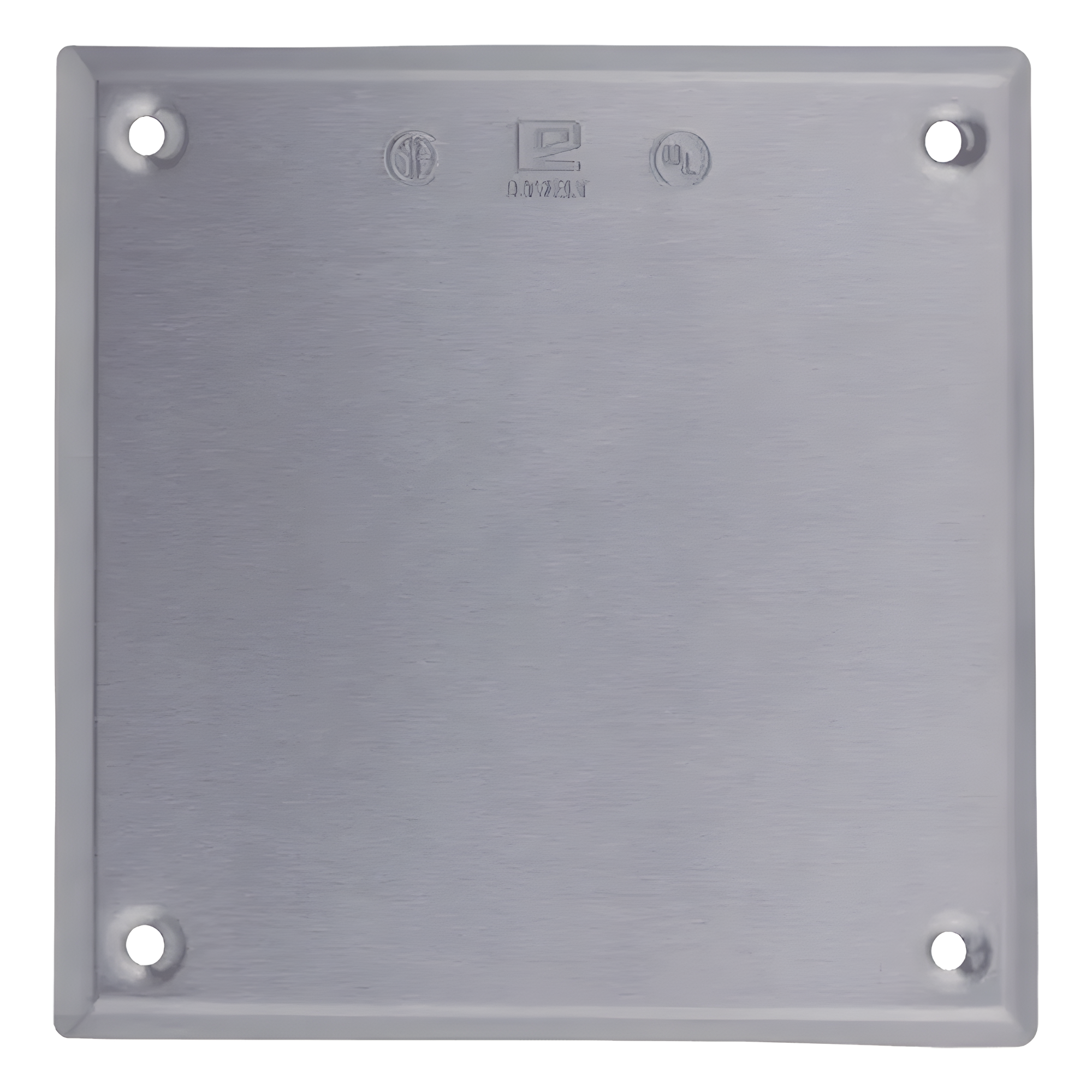 Tapa ciega cuadrada / Aluminio troquelado 1.02 mm / UL-CSA / 2 diámetros 3 mm (0.11') / 0.039 kg — RAWELT · SKU TC-04-18