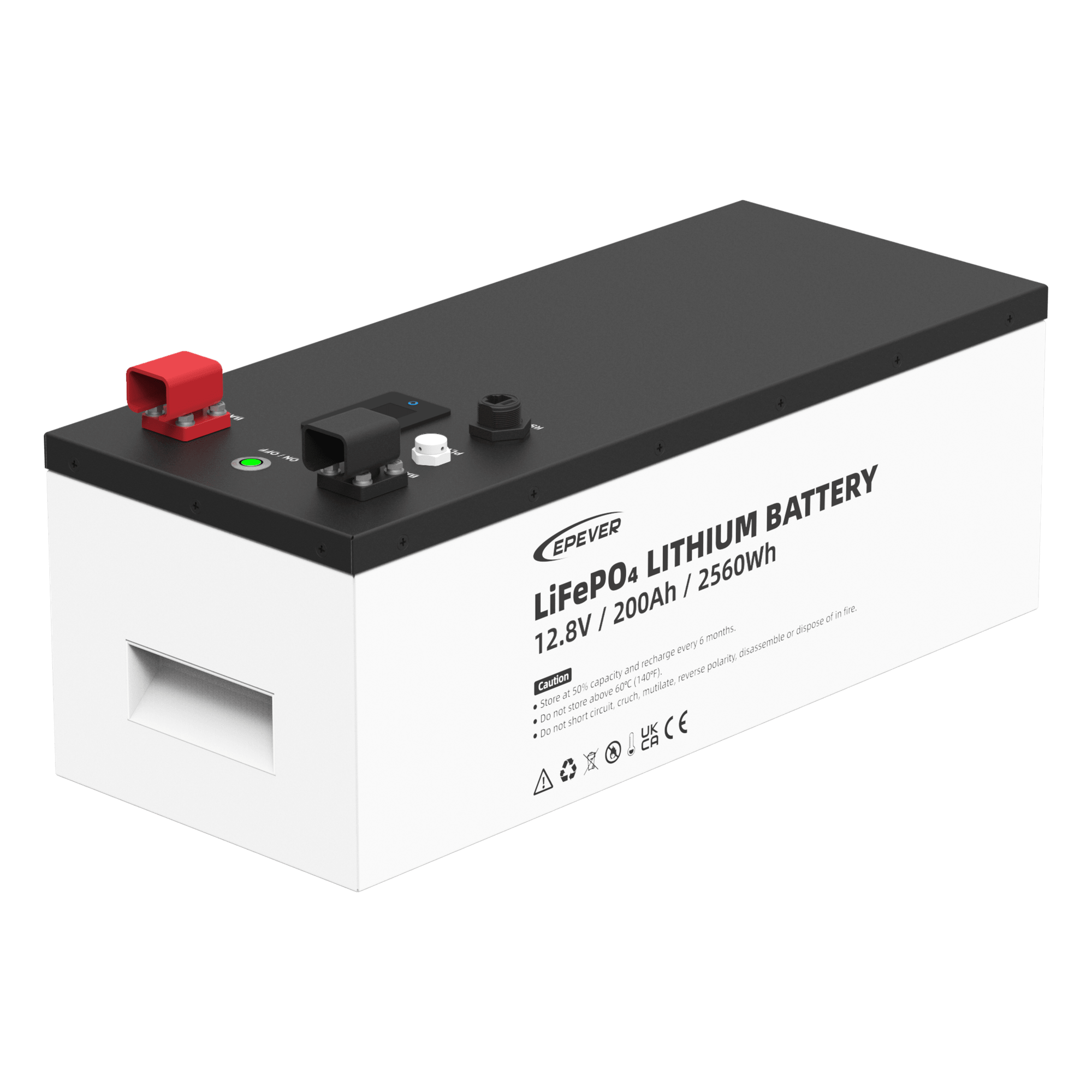 Batería de Litio LiFePO4 / 12.8 Vcc / 200 Ah / 2.56 kWh / LCD Local / Serie 4 Unidades — EPEVER · SKU LFP200EP128V2