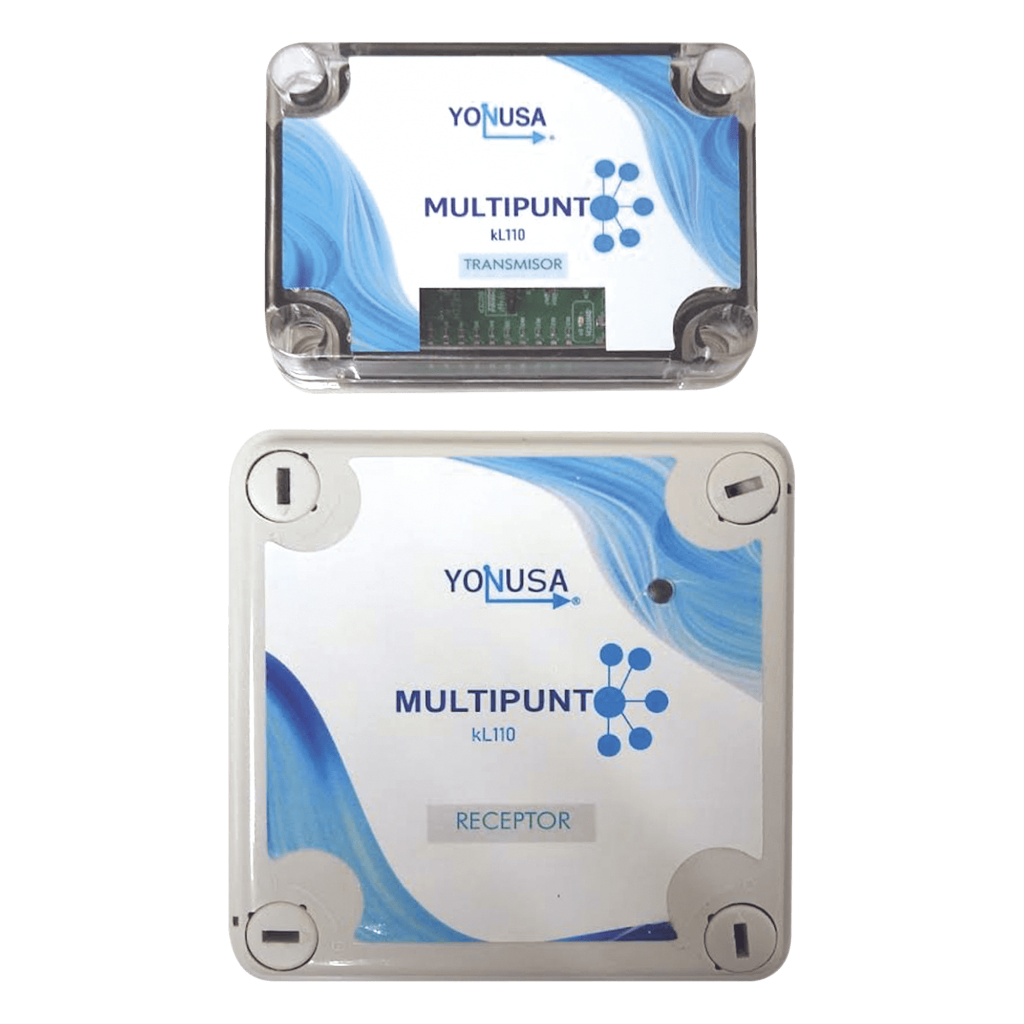Kit Control Inalámbrico de Relés / Alcance 1 km (3280.8 ft) Linea de Vista / Multi-Punto 10 Dispositivos / Salida 16 A 250 VAC / Contacto Seco / Alimentación Solar Opcional — YONUSA · SKU KL110