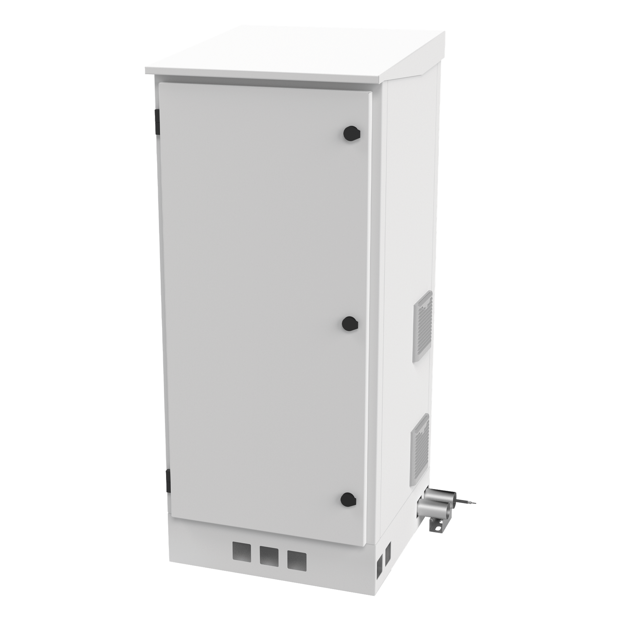 Gabinete de Piso Exterior / Rack 19" 16 U / Ventiladores con Termostato / IP-54 / Espacio para 2 Baterías / 110 VCA / 600 x 1429 x 5 mm — LINKEDPRO BY EPCOM · SKU LP-FORTE-16U-BAT