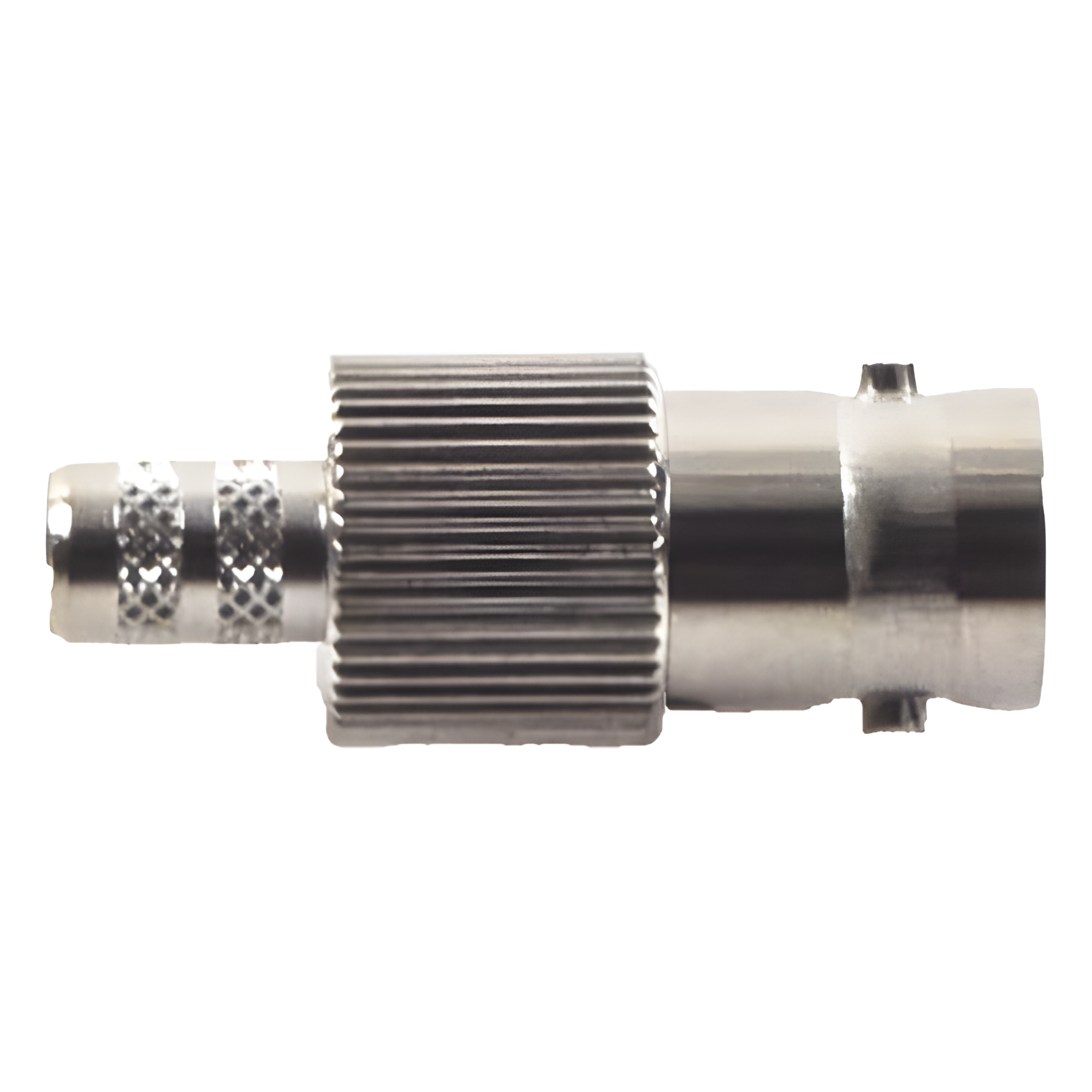 Conector BNC Hembra / Anillo Plegable / Cables RG-8/X, LMR-240, 9258 / Cuerpo Bronce Niquelado / Contacto Oro 24K / Aislamiento Delrin