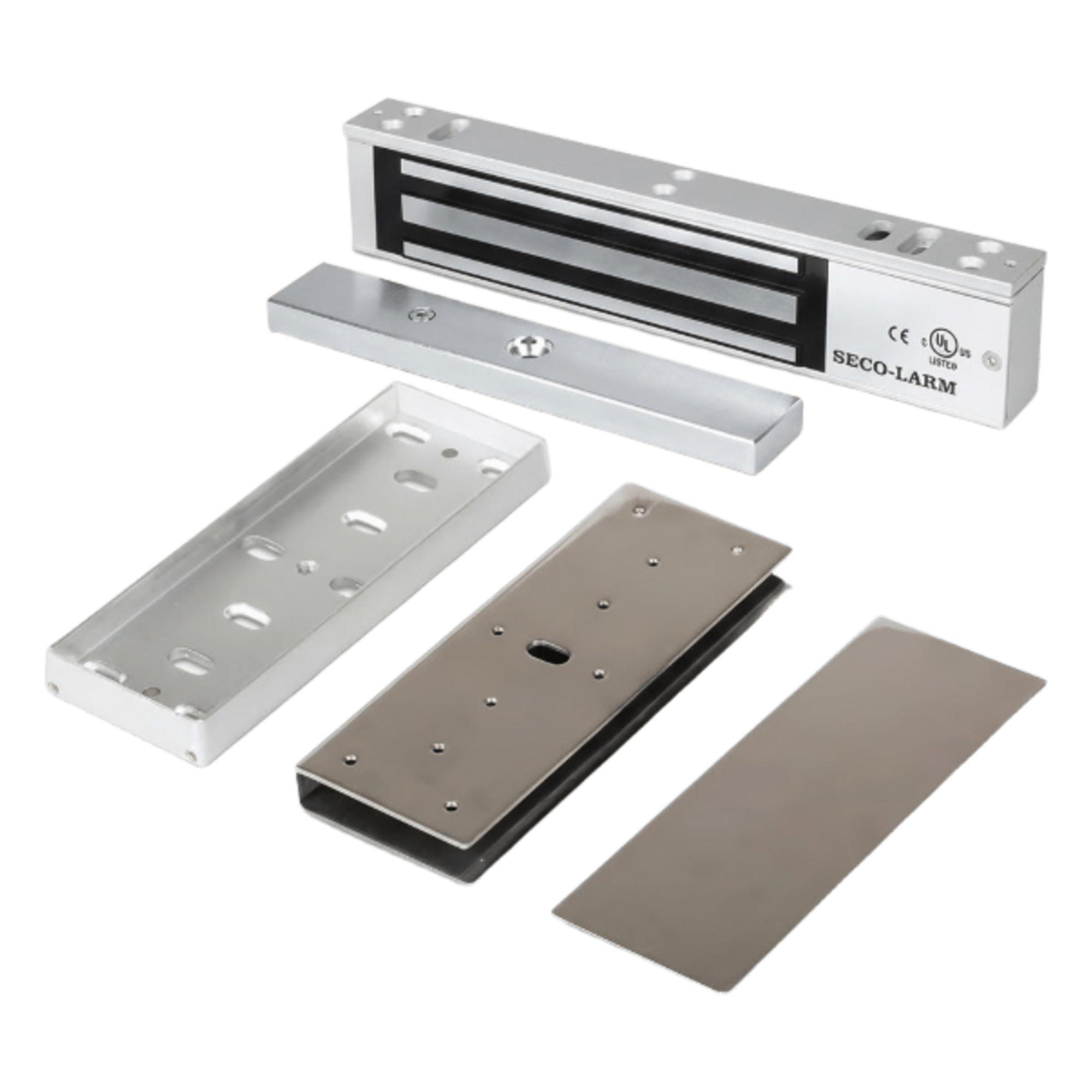 Kit de Control de Acceso / Chapa Magnética 600 lbs (272 kg) / Montaje en U Puerta Cristal / Interior / UL — ENFORCER SECOLARM · SKU E941SA600PQ/KITU