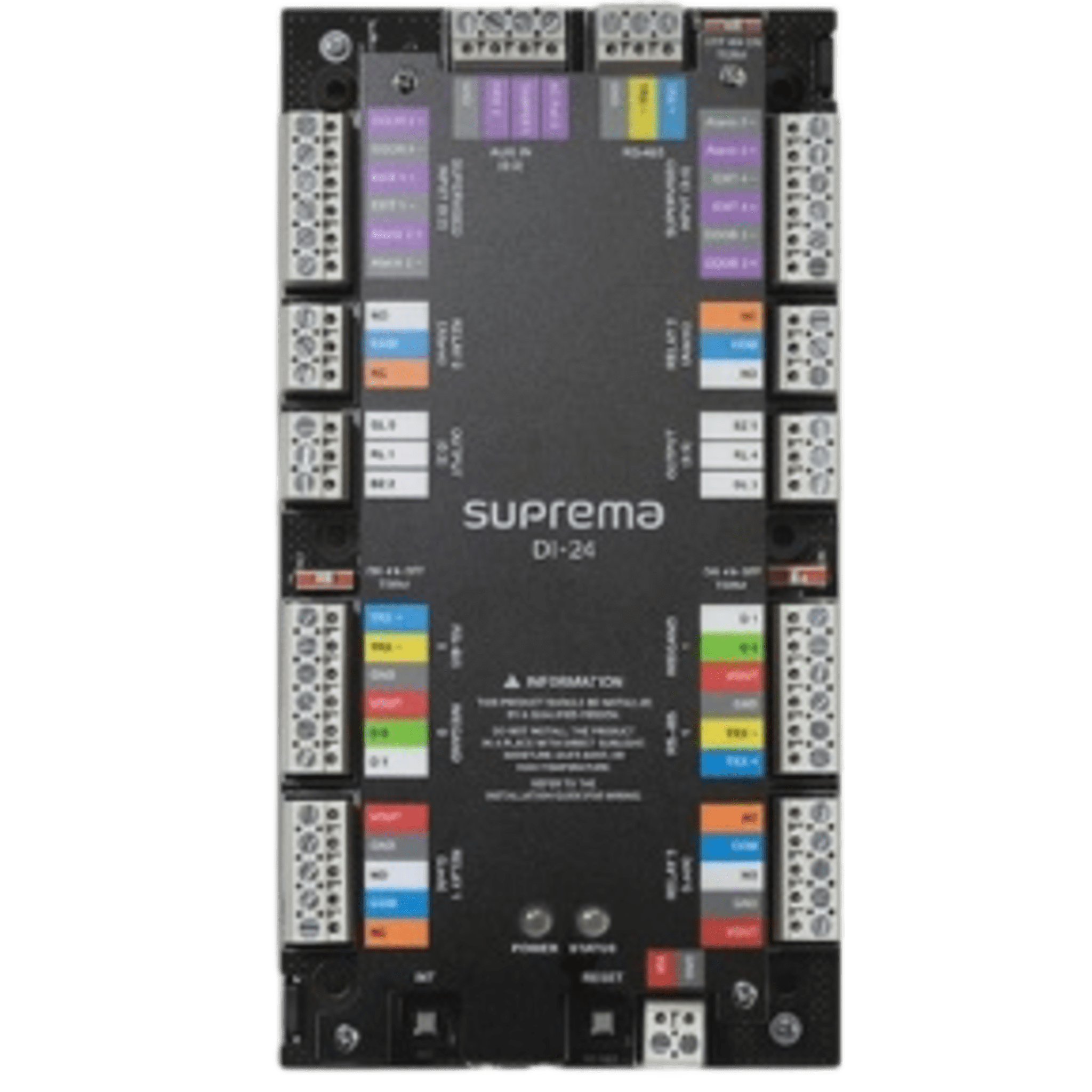 Expansor de Control de Acceso / 2 Puertas / 2 Entradas Wiegand / 4 Salidas Relé Tipo C / Escalable hasta 30 Puertas — SUPREMA · SKU DI24
