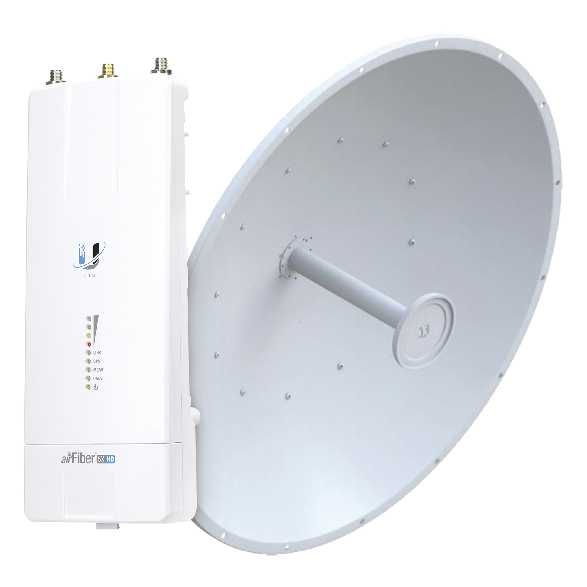 Kit de Enlace Inalámbrico Punto a Punto / 1 Gbps+ / 34 dBi / Slant-45 / 4096 QAM / 2 Mpps / 5 GHz — UBIQUITI · SKU AF5X-HD-34-S45