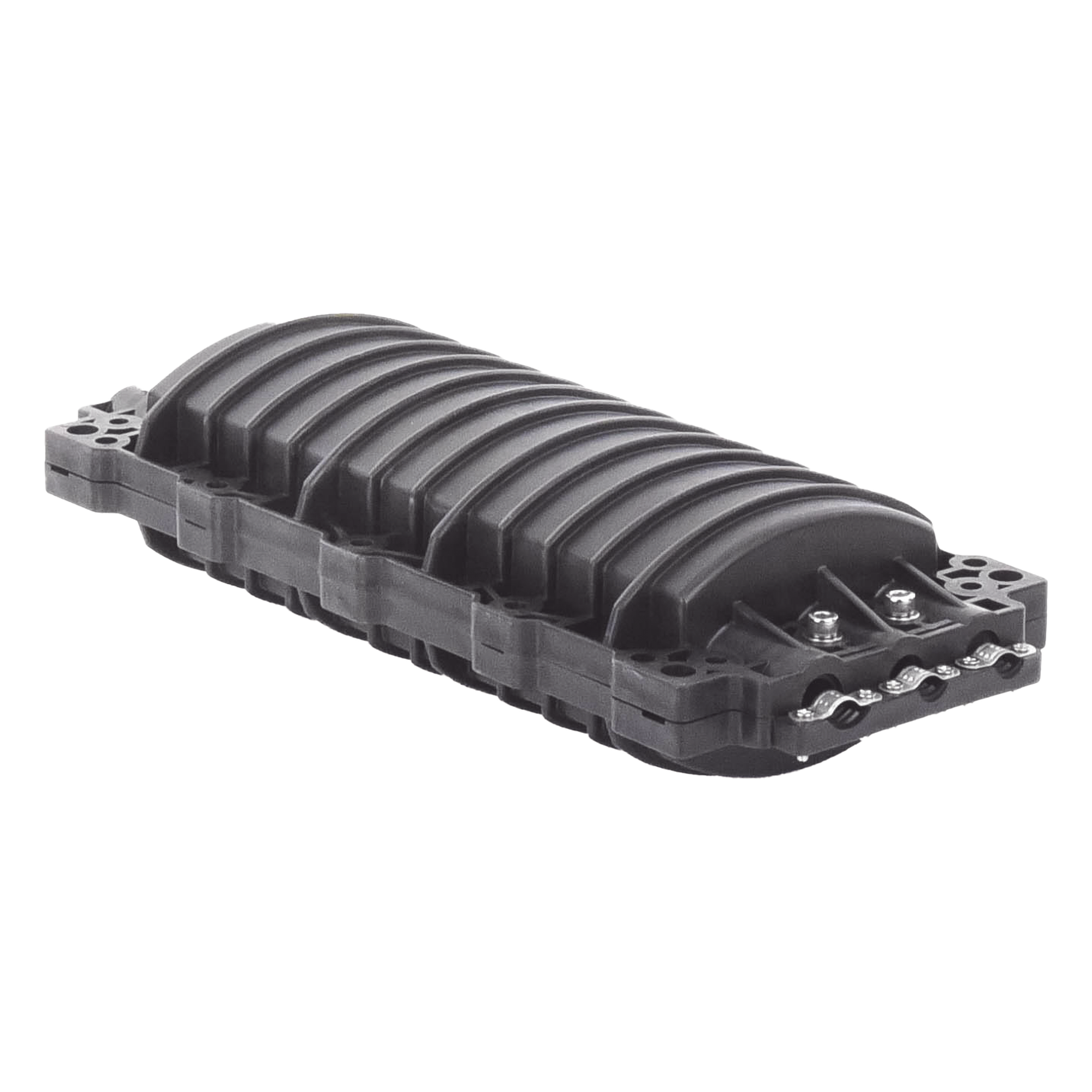 Caja de Distribución de Fibra Óptica Horizontal / 96 Empalmes / IP68 Exterior / 2 Puertos / Polipropileno UV