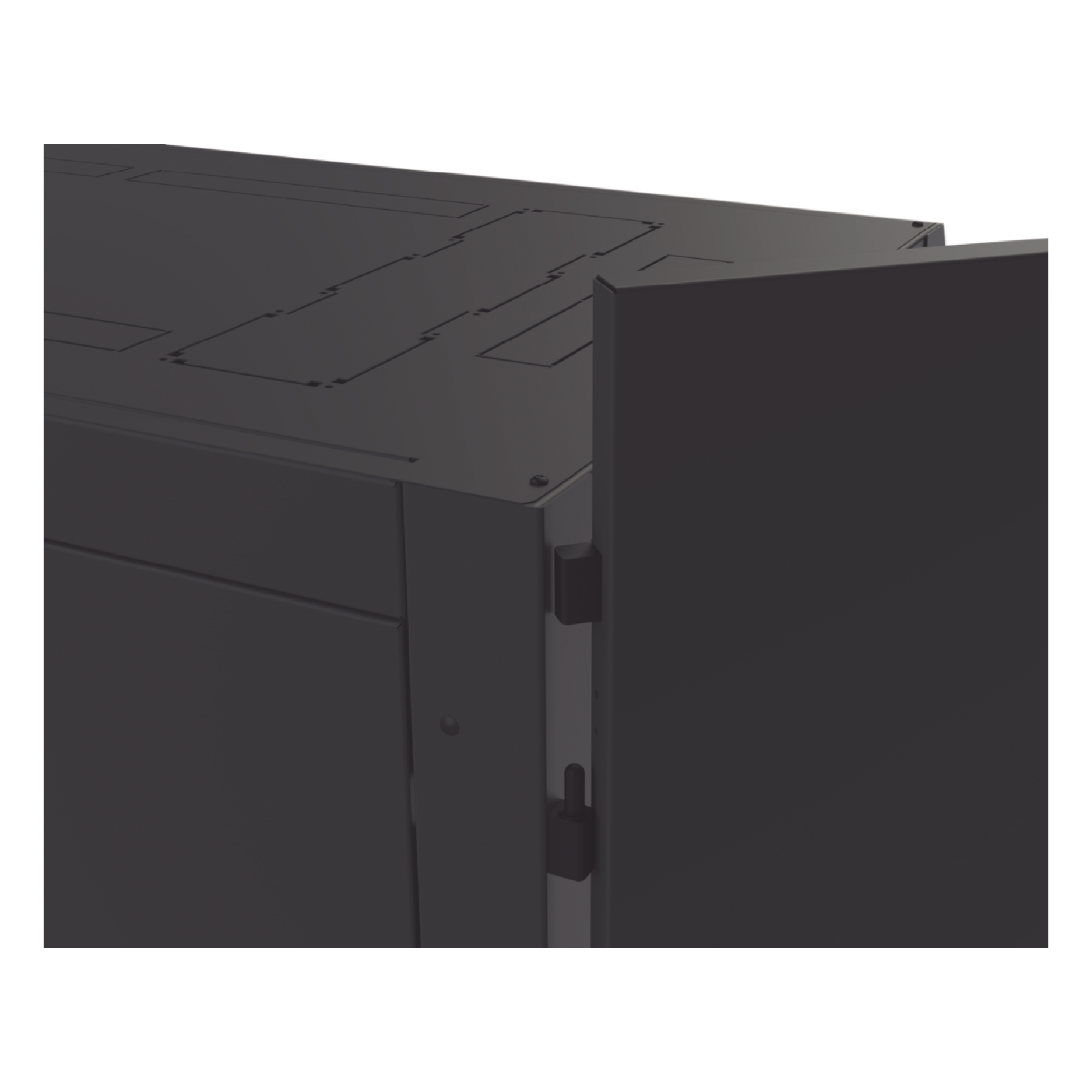 Gabinete de Piso para Telecomunicaciones / 45 UR / 1200 mm (3.94 ft) Profundidad / Carga 1300 kg / Puerta con Cristal Templado / 4 Postes Ajustables