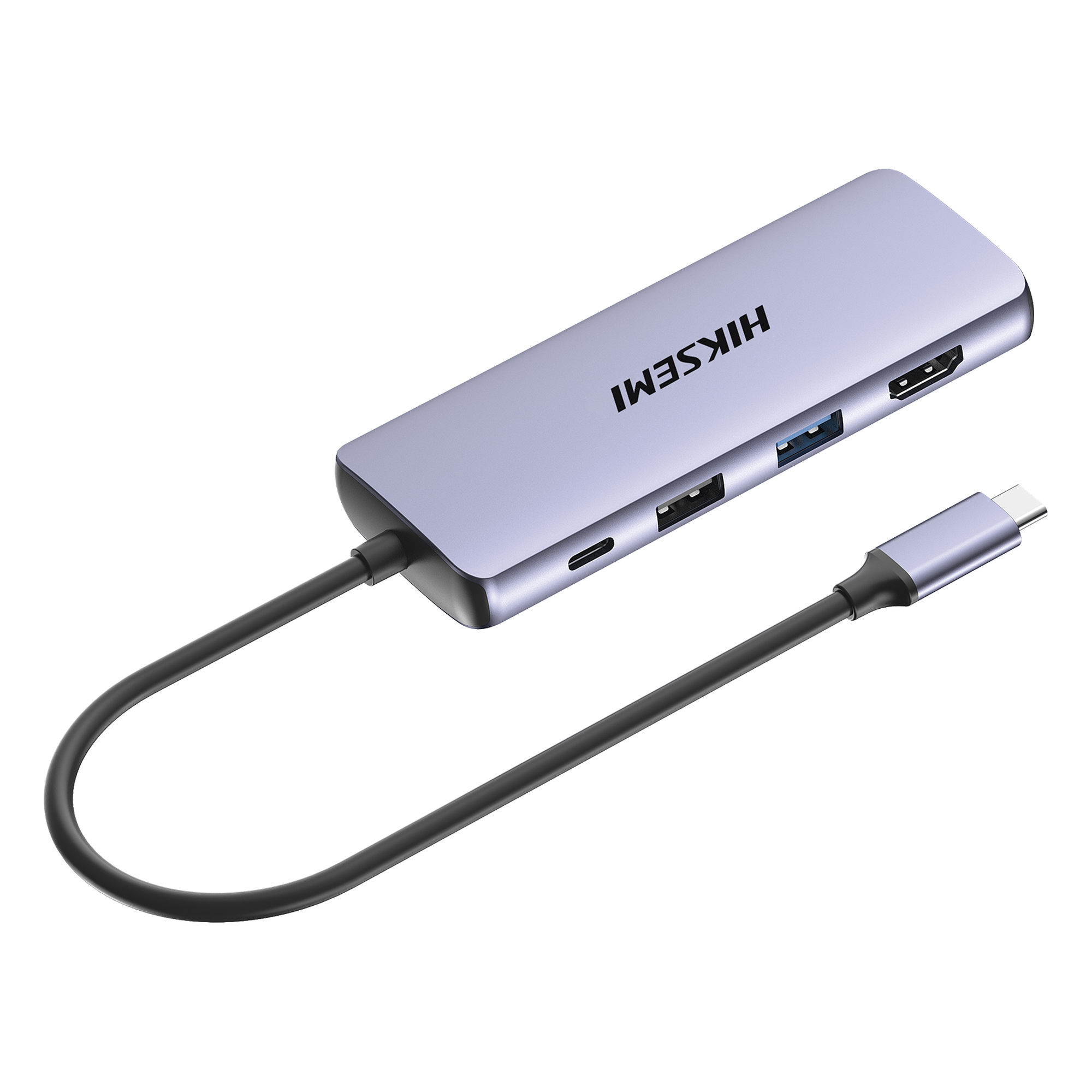 Hub USB-C 8 en 1 / HDMI 4K@30Hz / 3x USB 3.0 5 Gbps / Lector SD + Micro SD / PD 100W / Aluminio 112 mm (4.4 in)